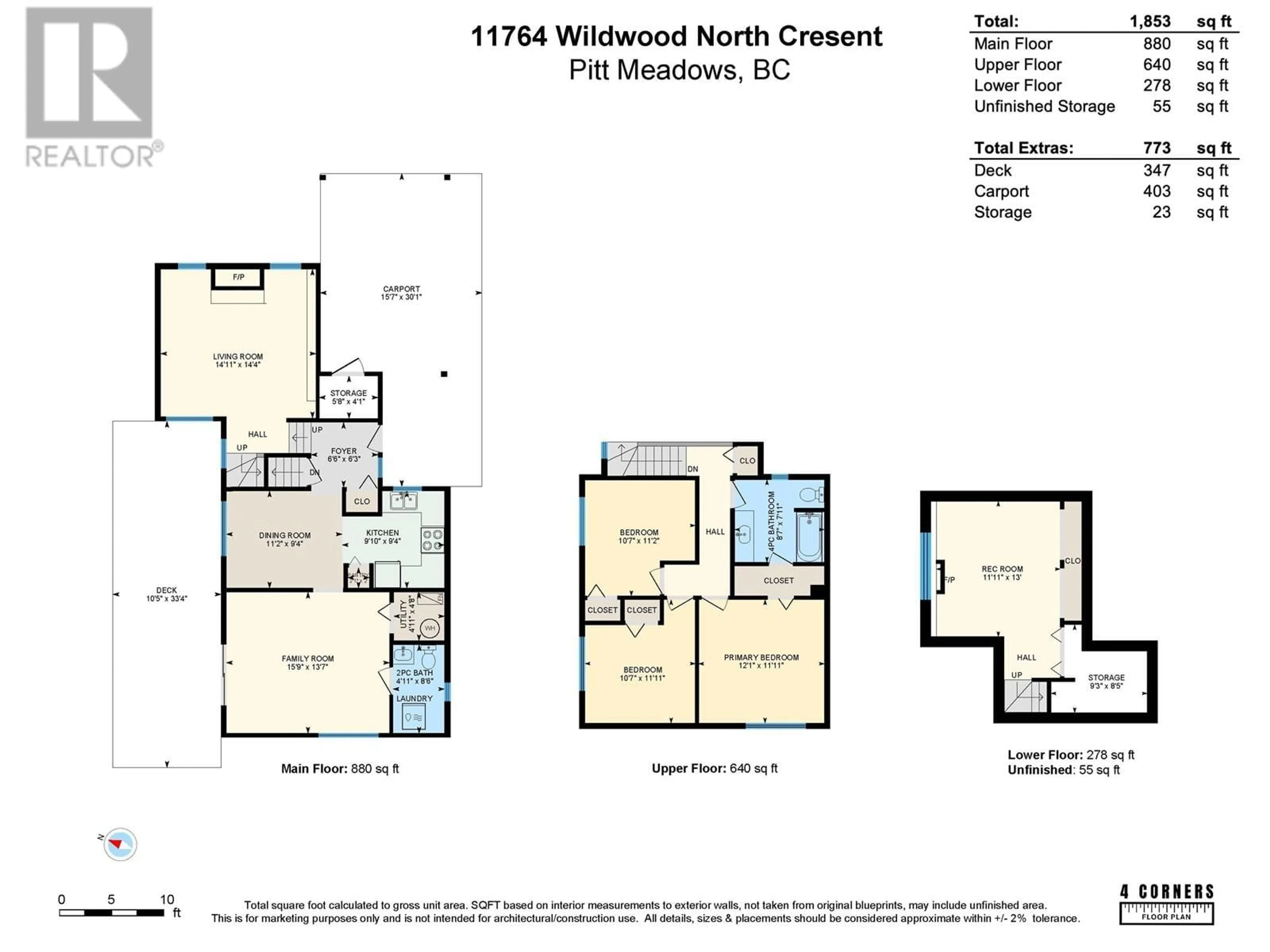 Floor plan for 11764 WILDWOOD CRESCENT, Pitt Meadows British Columbia V3Y1L9
