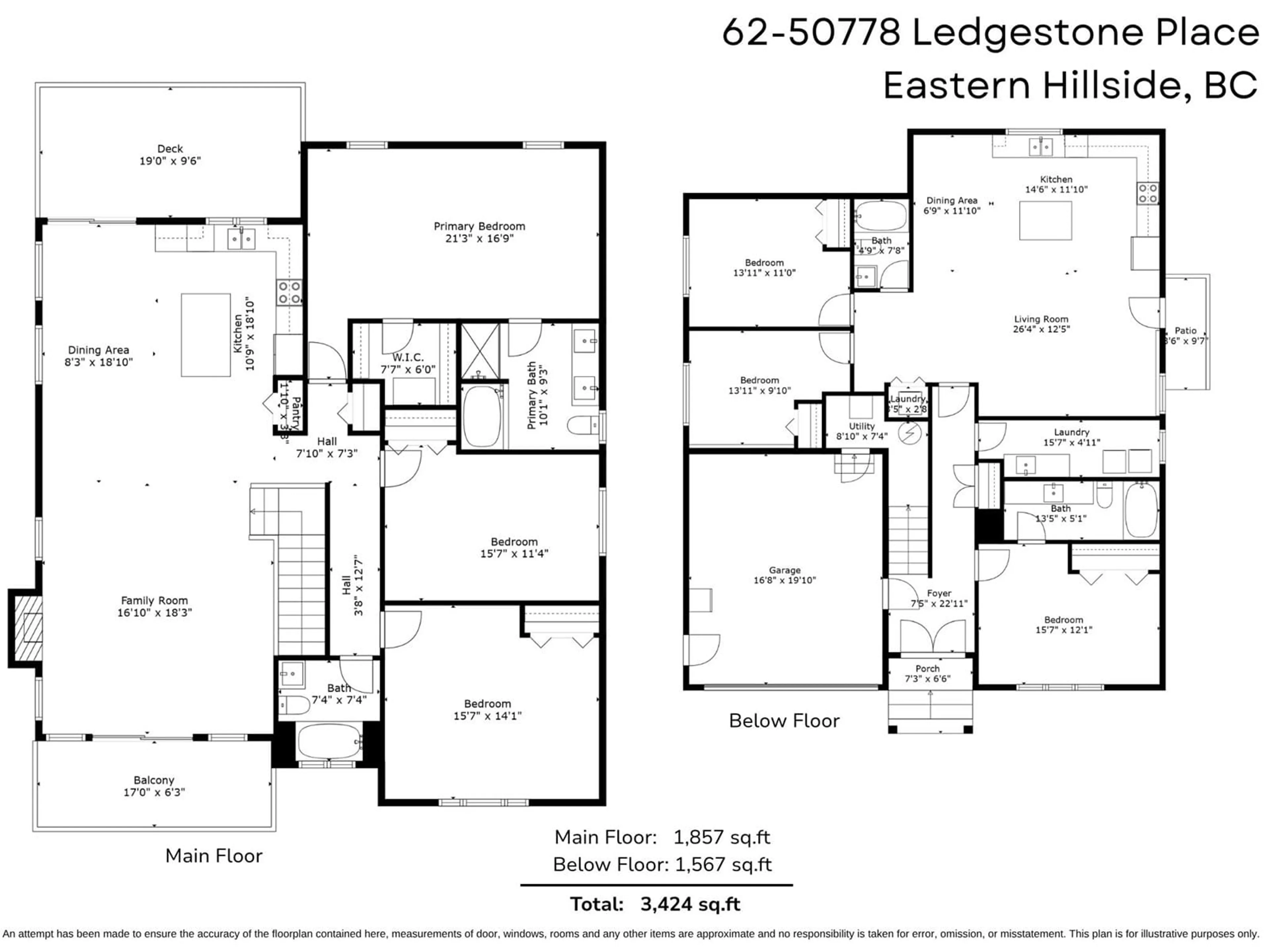 Floor plan for 62 - 50778 LEDGESTONE PLACE, Chilliwack British Columbia V2P0E7