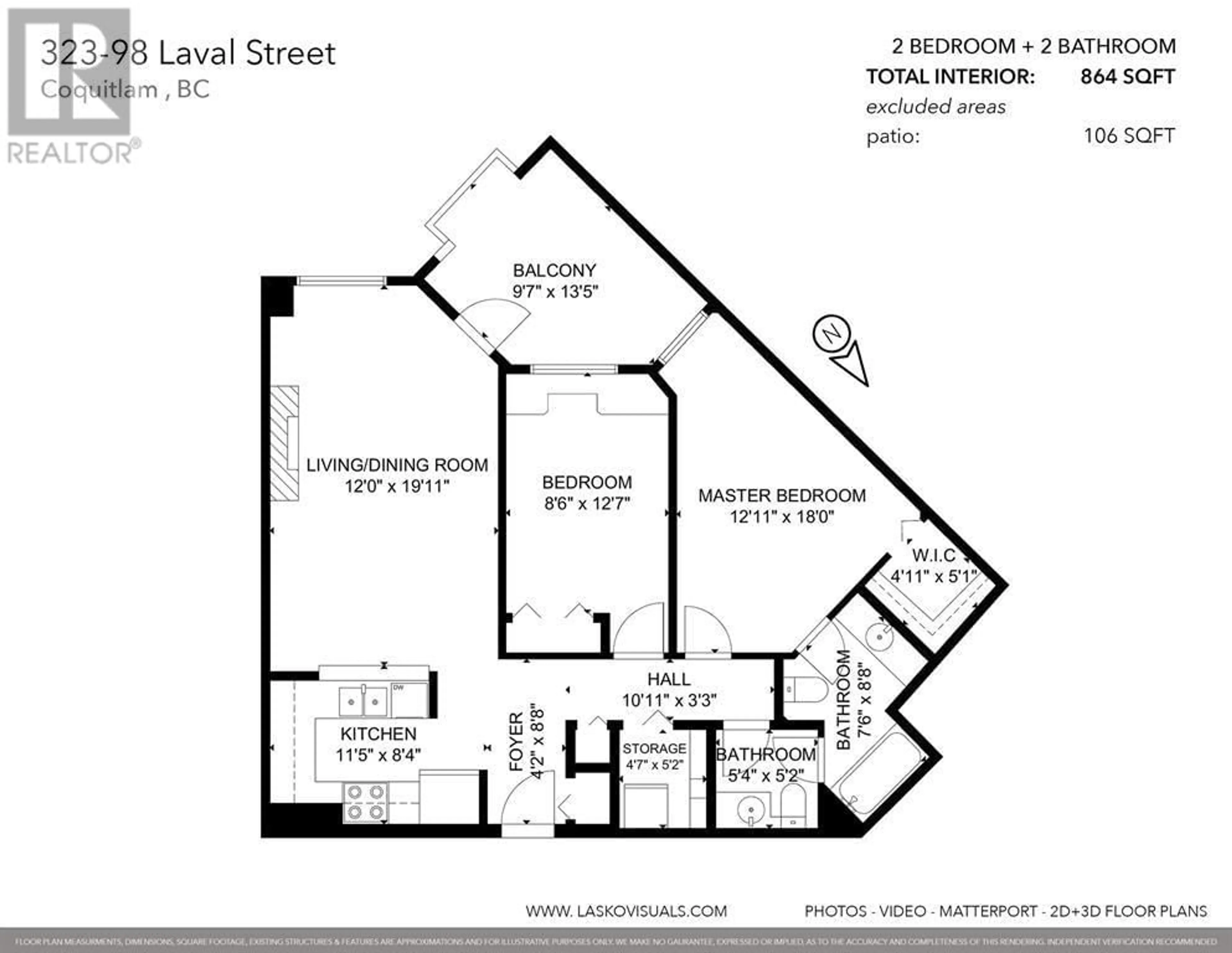 Floor plan for 323 - 98 LAVAL STREET, Coquitlam British Columbia V3K6S9