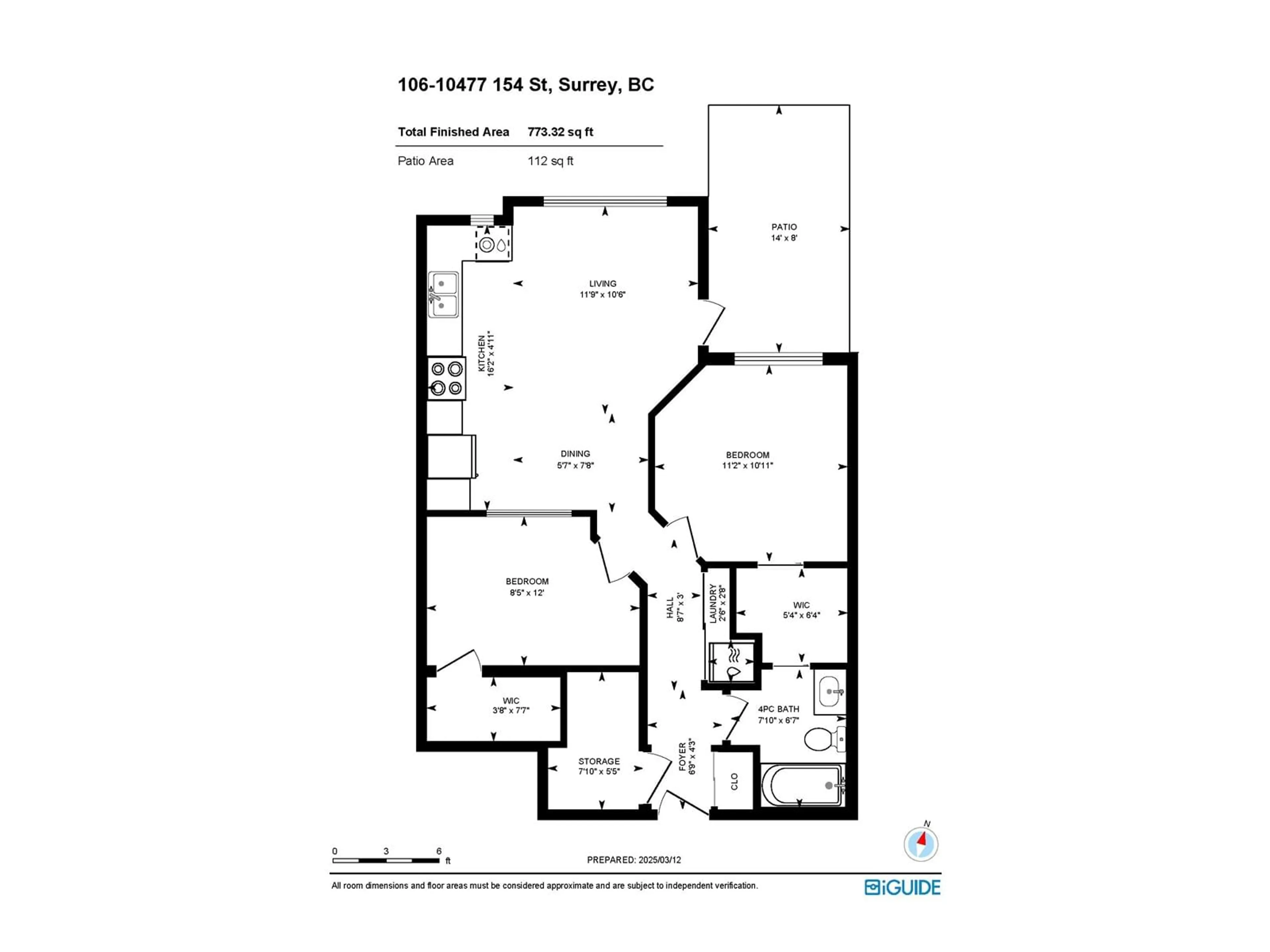 Floor plan for 106 - 10477 154, Surrey British Columbia V3R0C6
