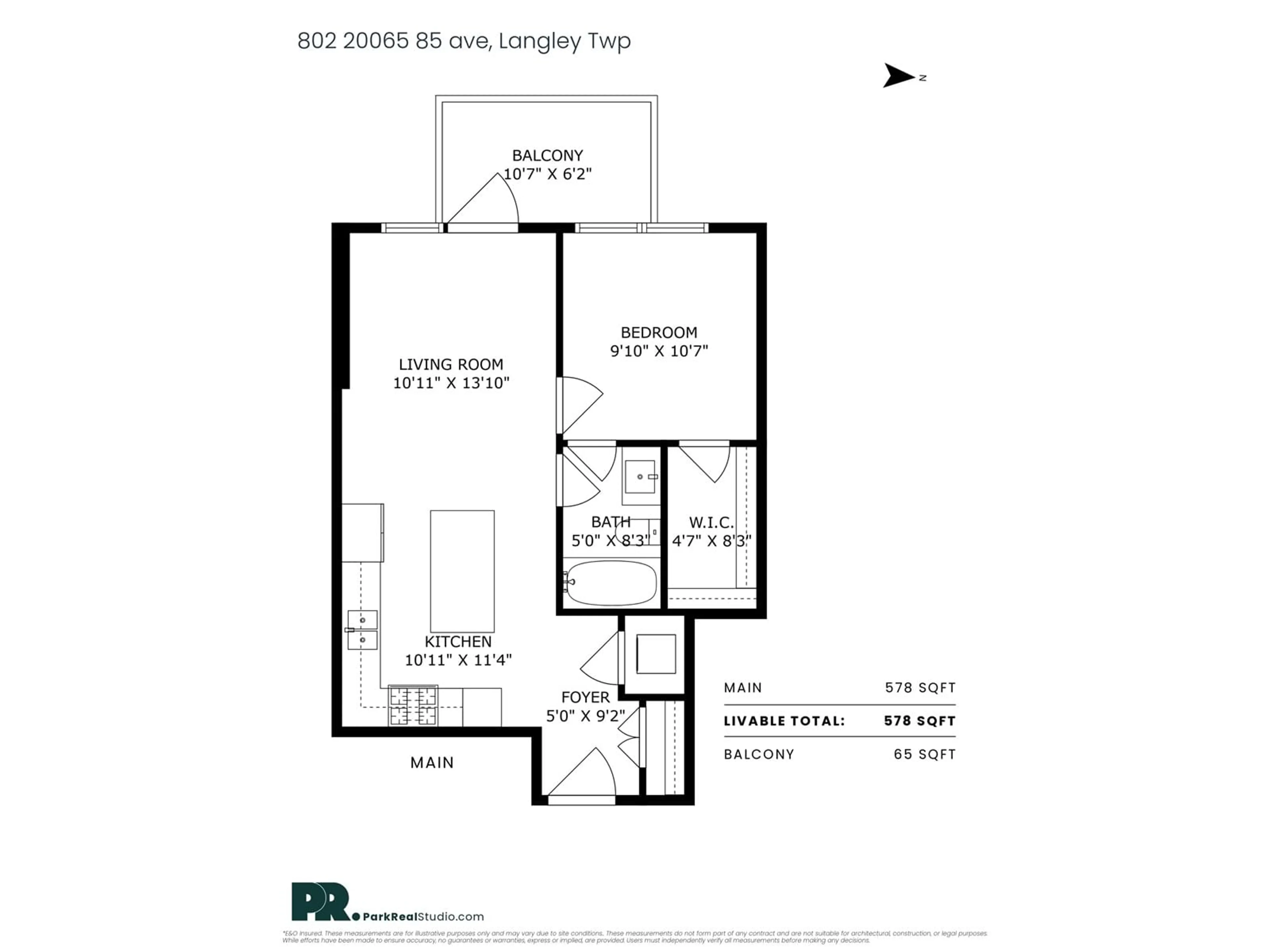Floor plan for 802 - 20065 85, Langley British Columbia V2Y3Y4
