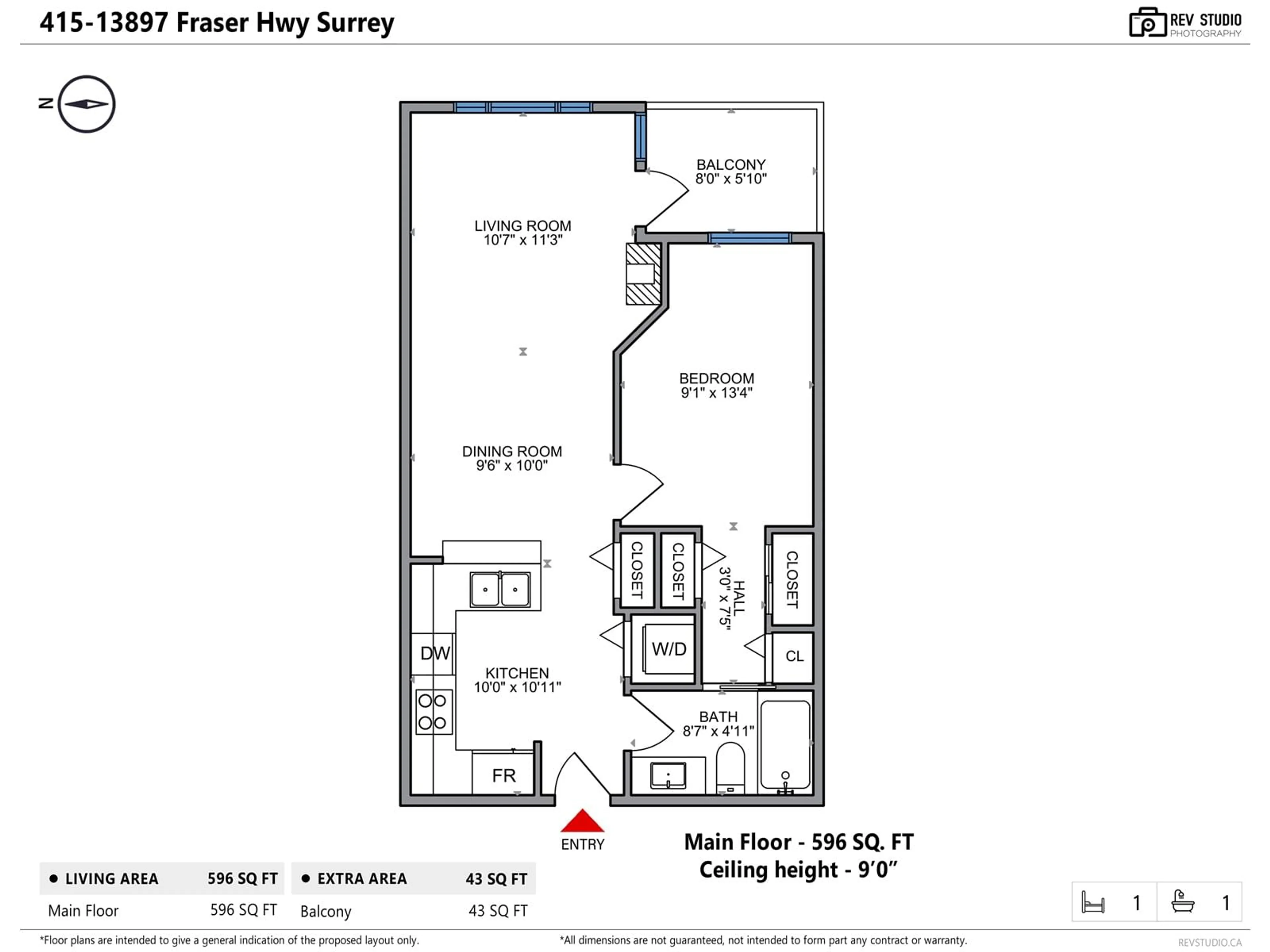 Floor plan for 415 - 13897 FRASER, Surrey British Columbia V3T0G8