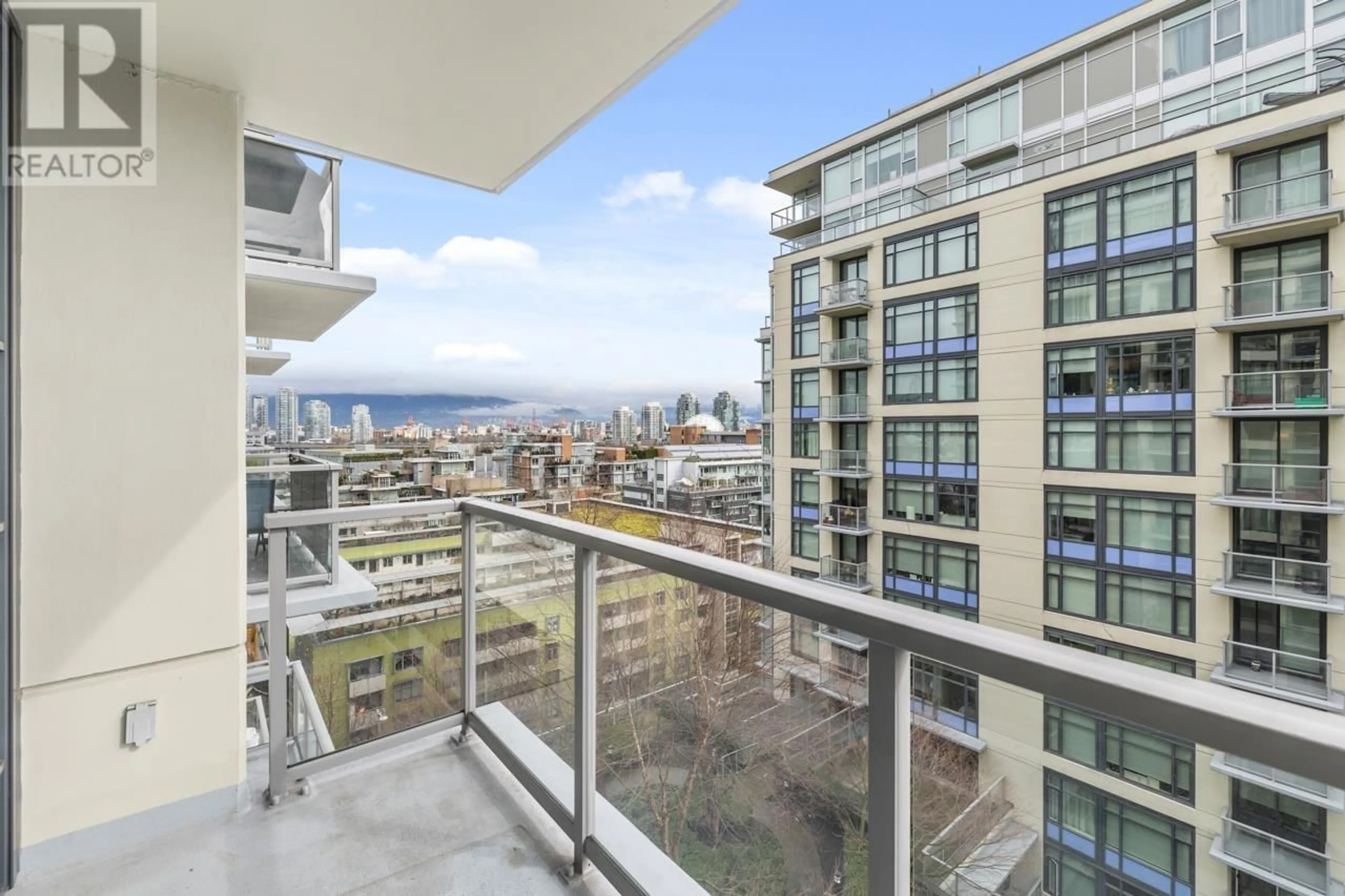 Balcony in the apartment, city buildings view from balcony for 1101 - 1708 COLUMBIA STREET, Vancouver British Columbia V5Y0H7