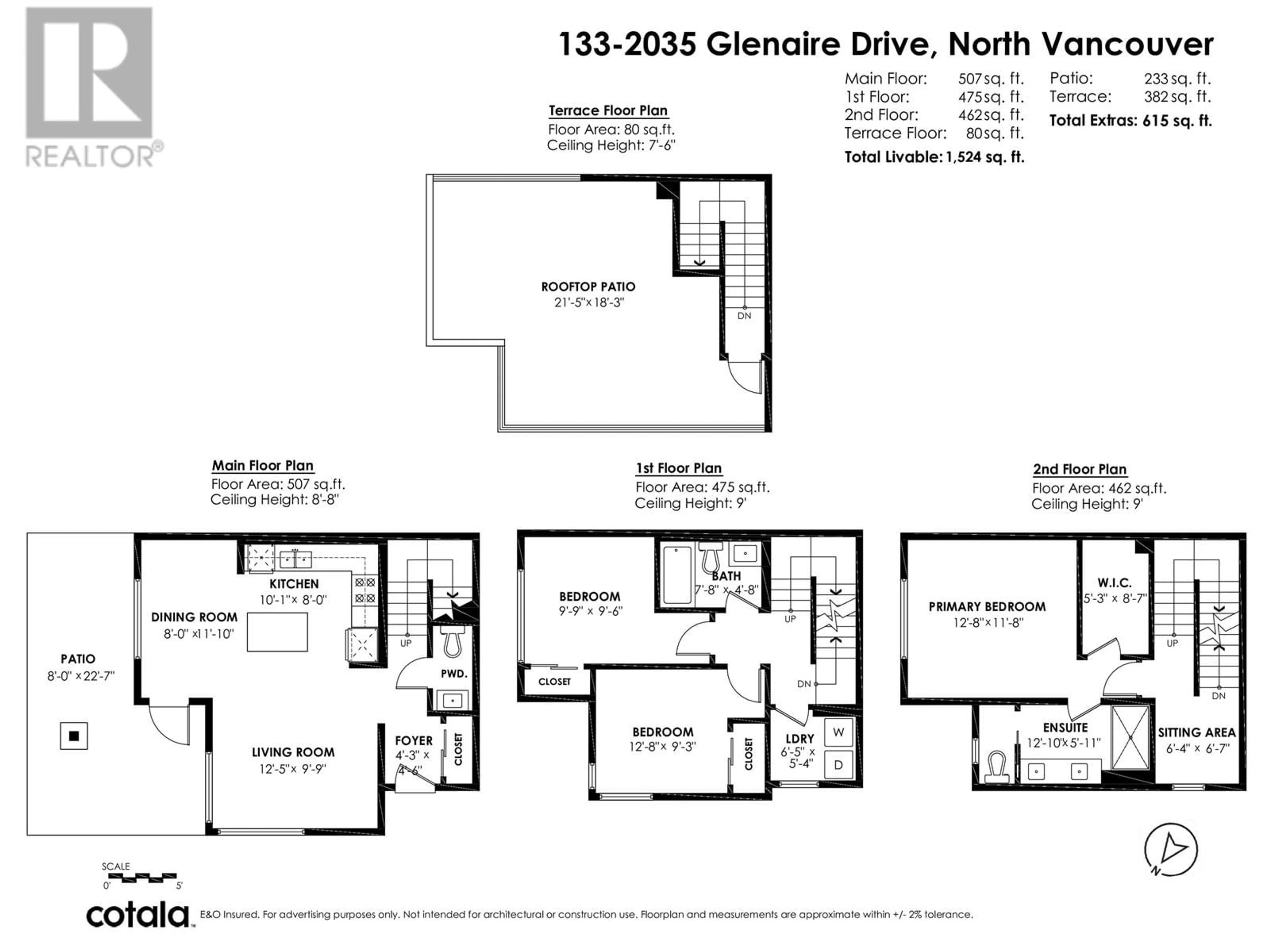 Floor plan for 133 - 2035 GLENAIRE DRIVE, North Vancouver British Columbia V7P1Y2
