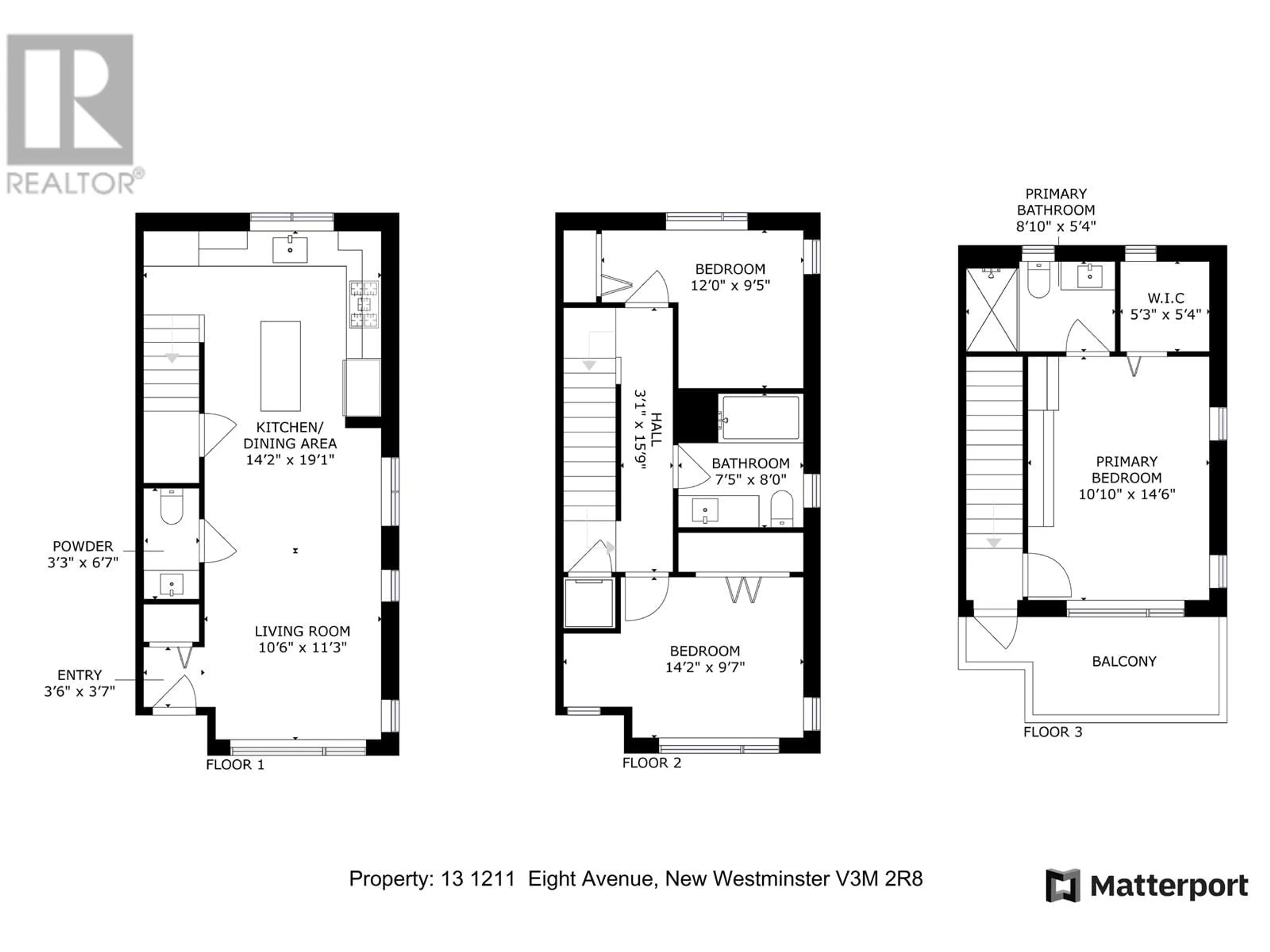 Floor plan for 13 - 1211 EIGHTH AVENUE, New Westminster British Columbia V3M2R8