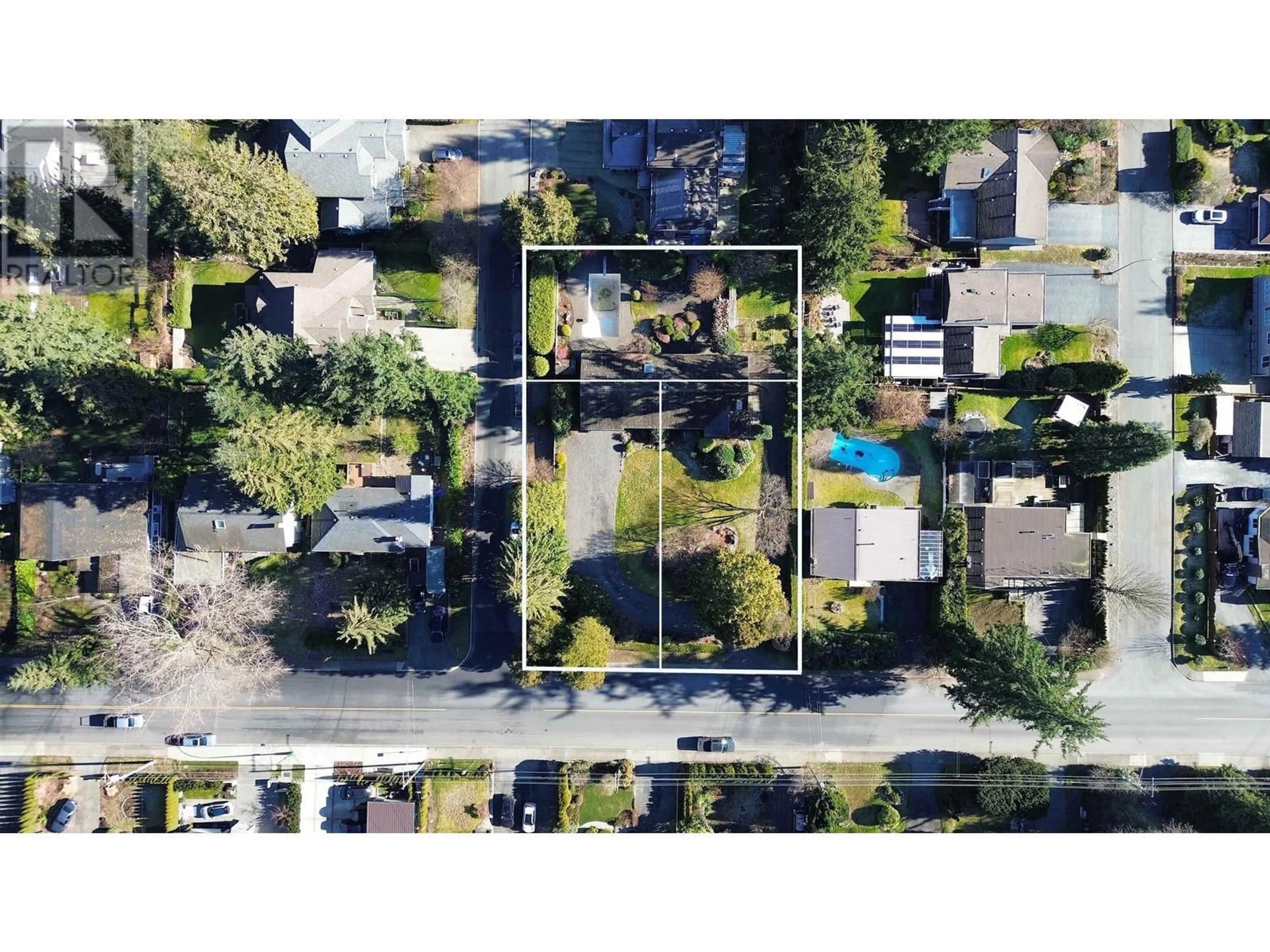 A pic from outside/outdoor area/front of a property/back of a property/a pic from drone, street for 1488 BERKLEY ROAD, North Vancouver British Columbia V7H1Y7