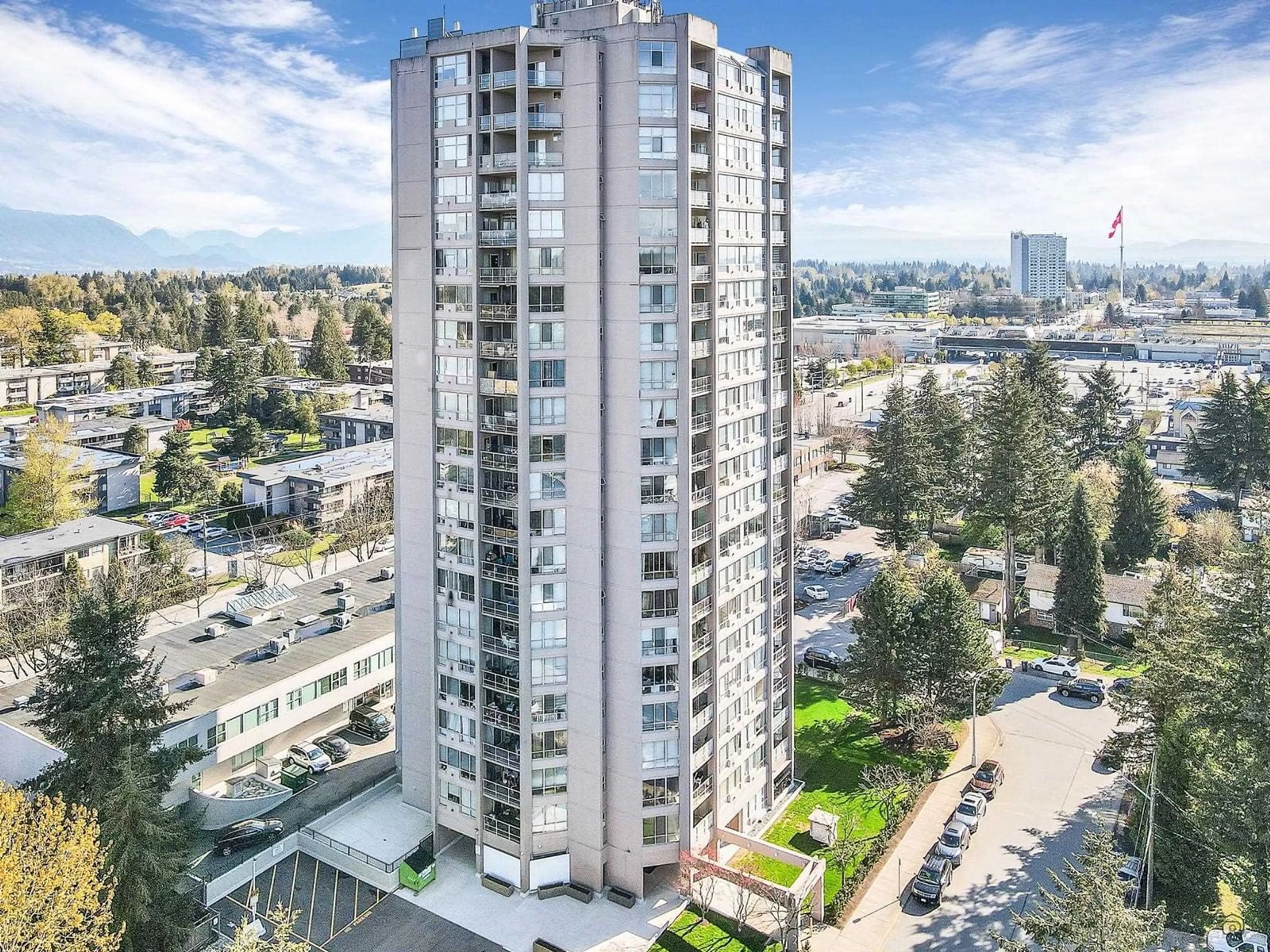 A pic from outside/outdoor area/front of a property/back of a property/a pic from drone, city buildings view from balcony for 1603 - 14881 103A, Surrey British Columbia V3R0M5