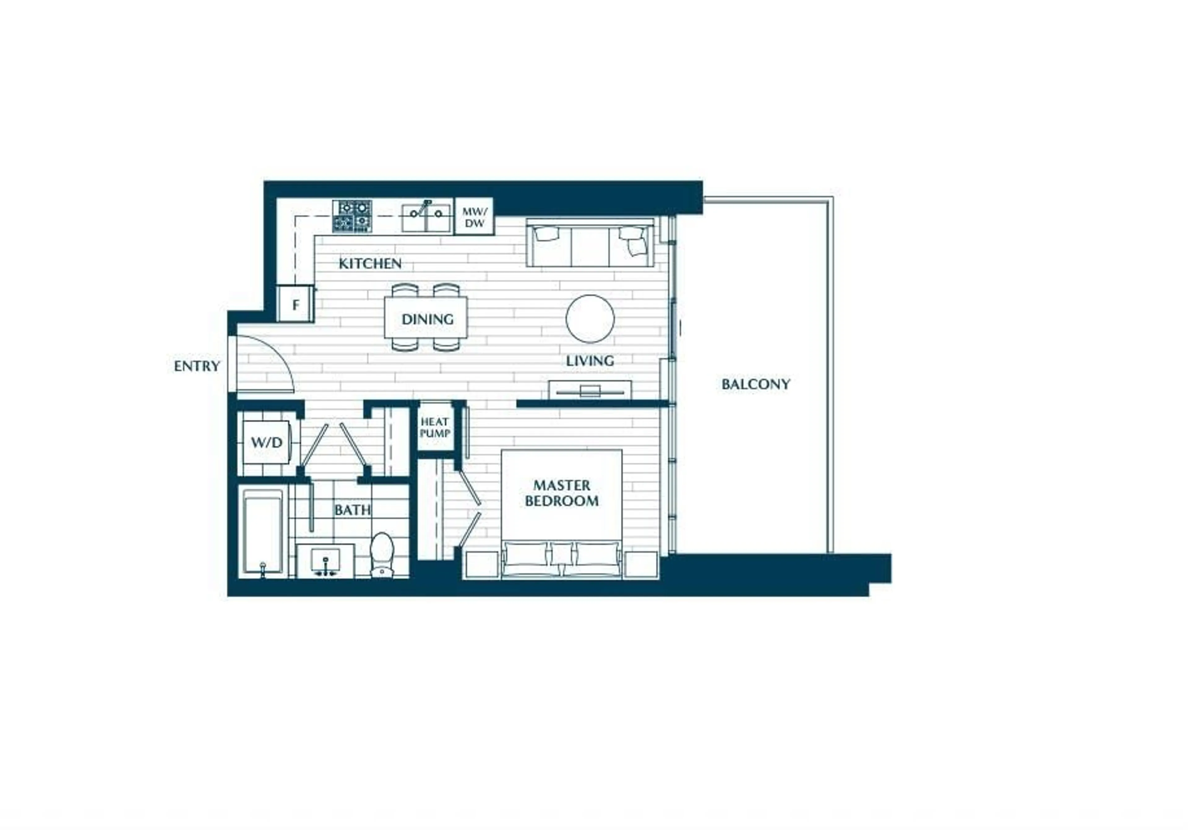 Floor plan for 2408 - 9675 KING GEORGE, Surrey British Columbia V3T0T7