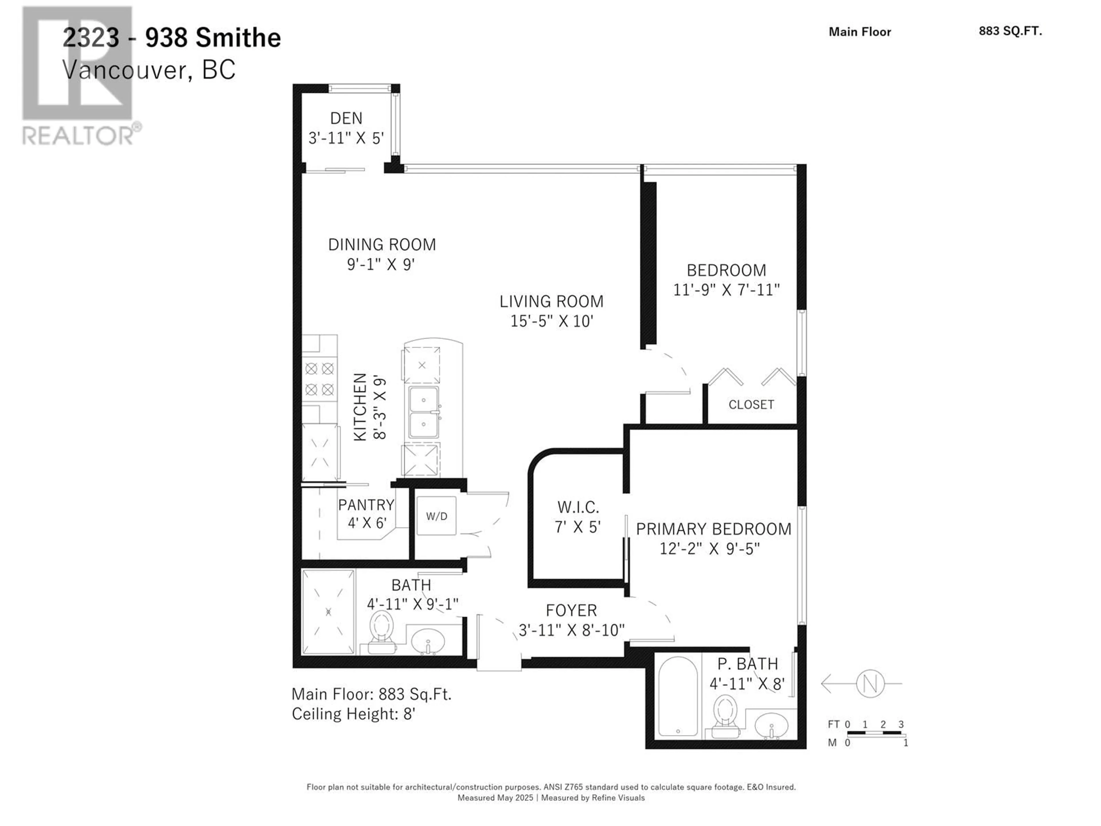 Floor plan for 2323 - 938 SMITHE STREET, Vancouver British Columbia V6Z3H8