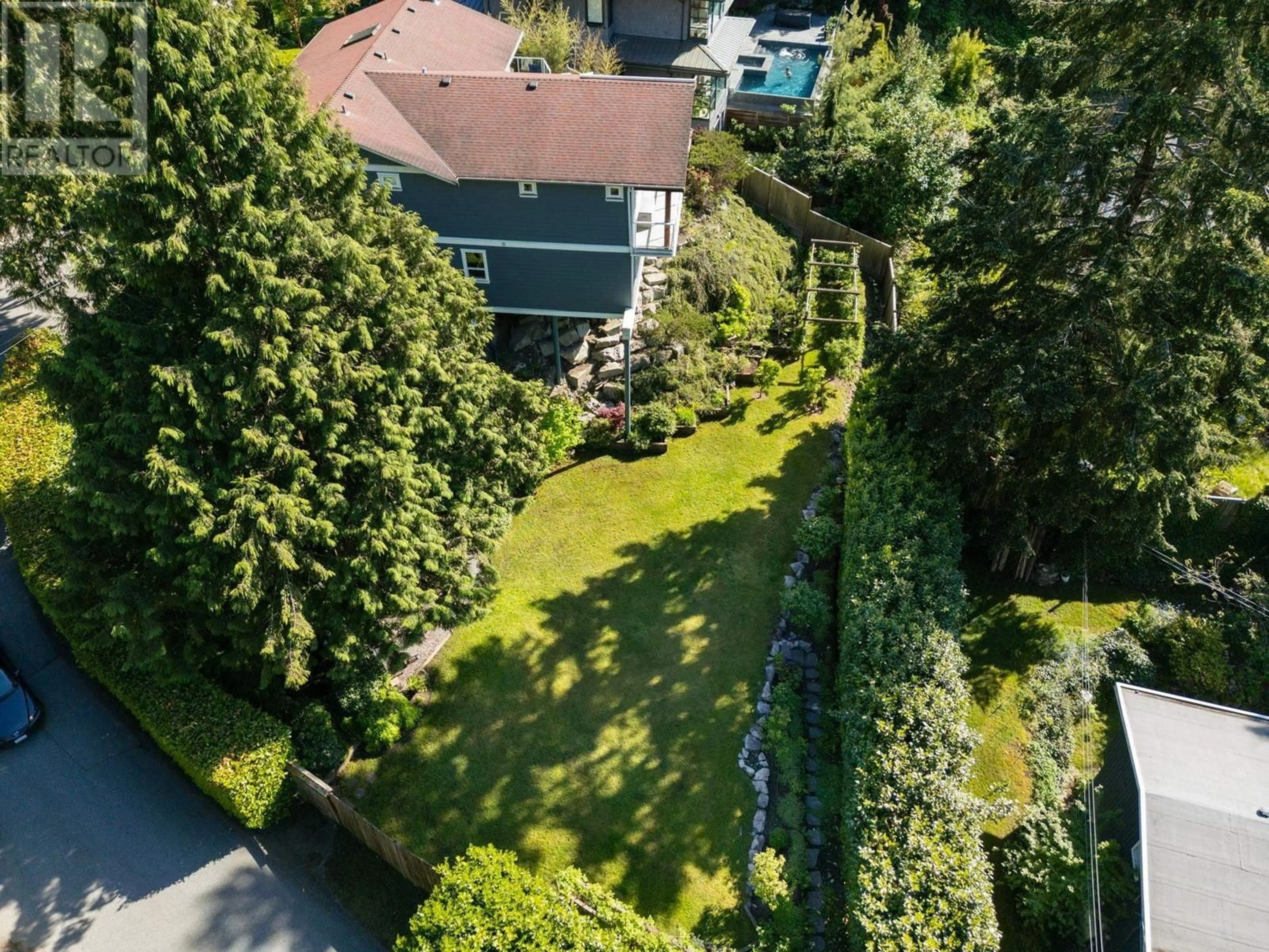 A pic from outside/outdoor area/front of a property/back of a property/a pic from drone, forest/trees view for 5755 TELEGRAPH TRAIL, West Vancouver British Columbia V7W1R3