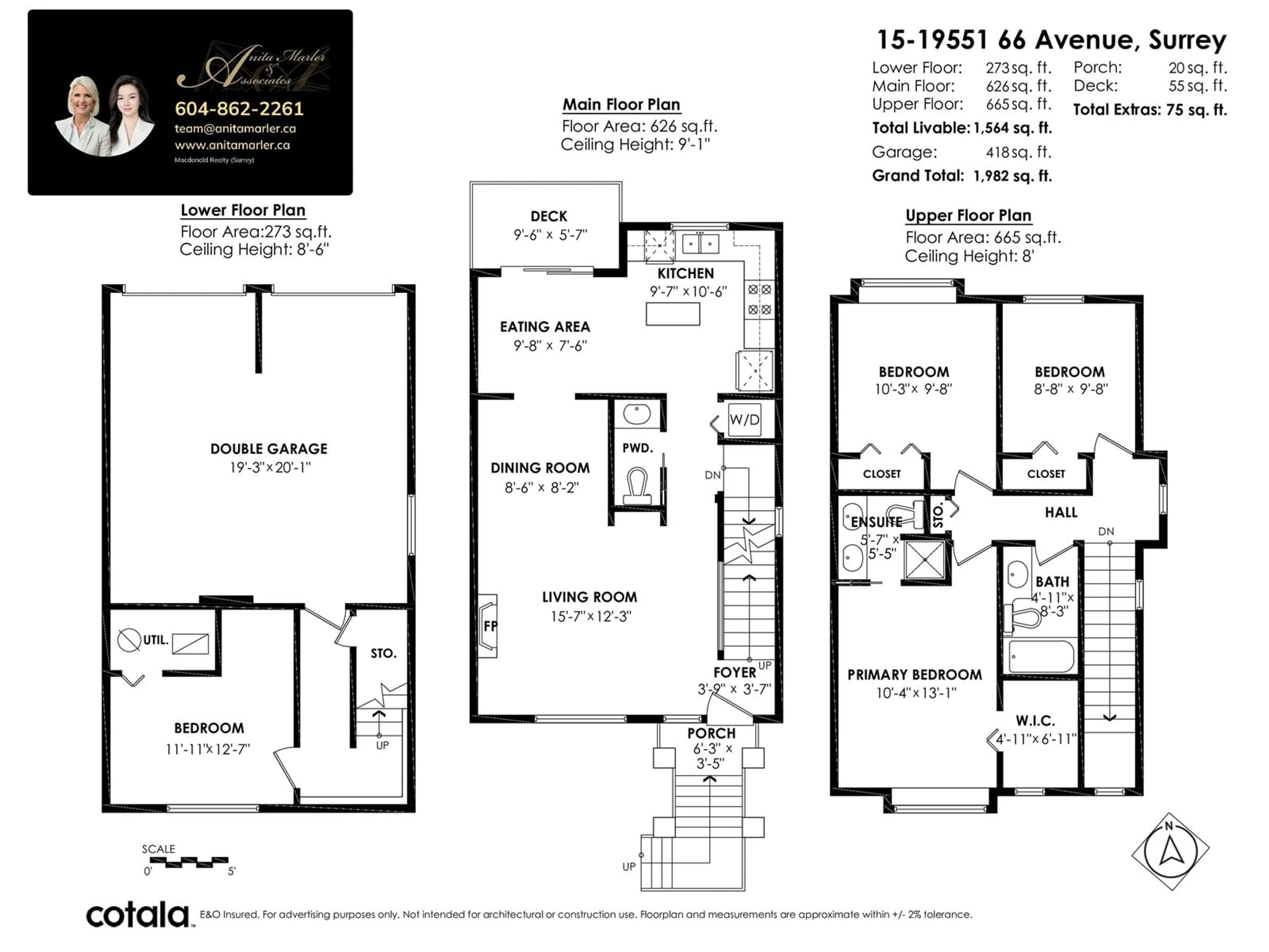 Floor plan for 15 - 19551 66, Surrey British Columbia V4N0Z5