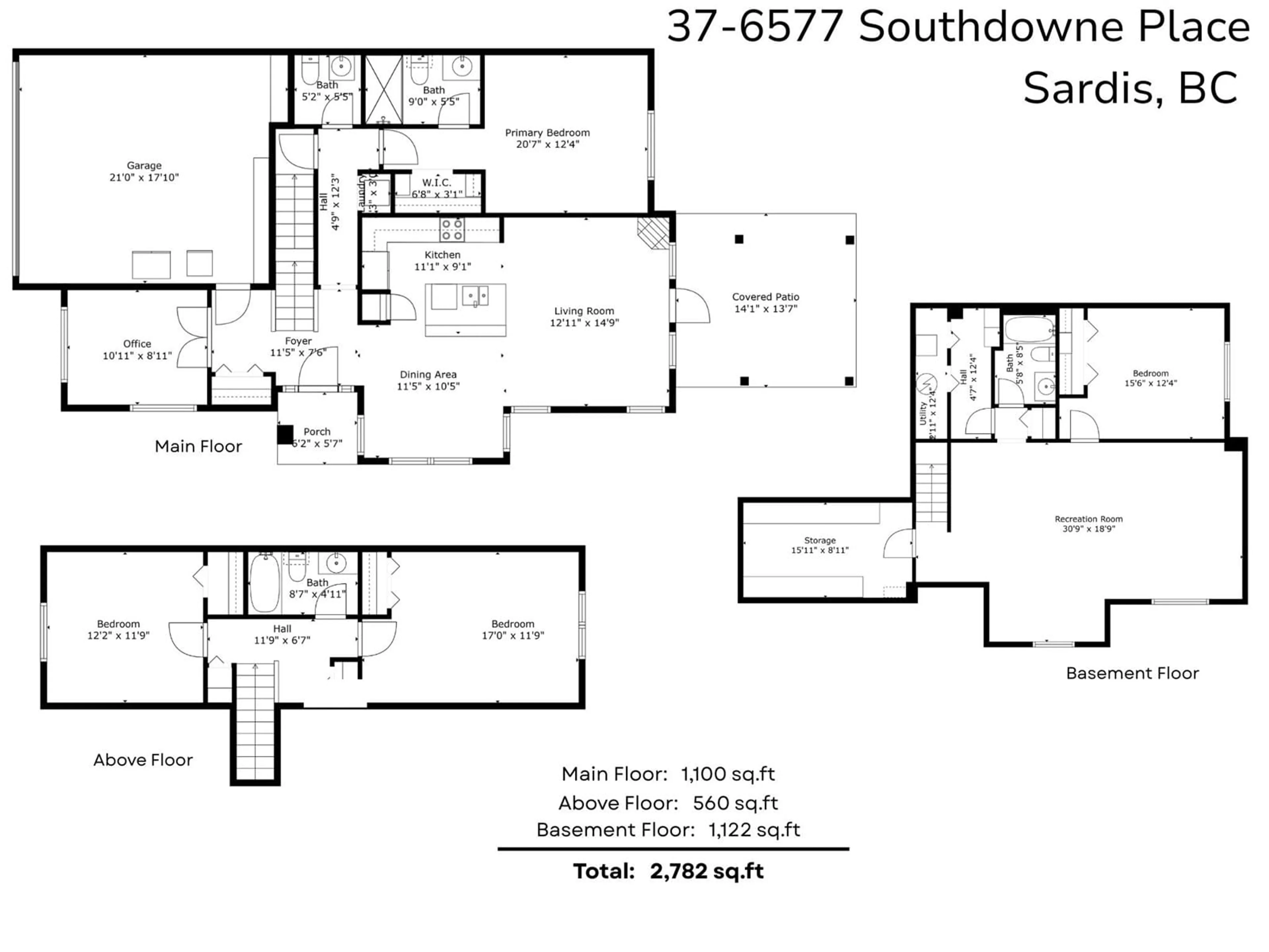 Floor plan for 37 - 6577 SOUTHDOWNE PLACE, Chilliwack British Columbia V2R0H4