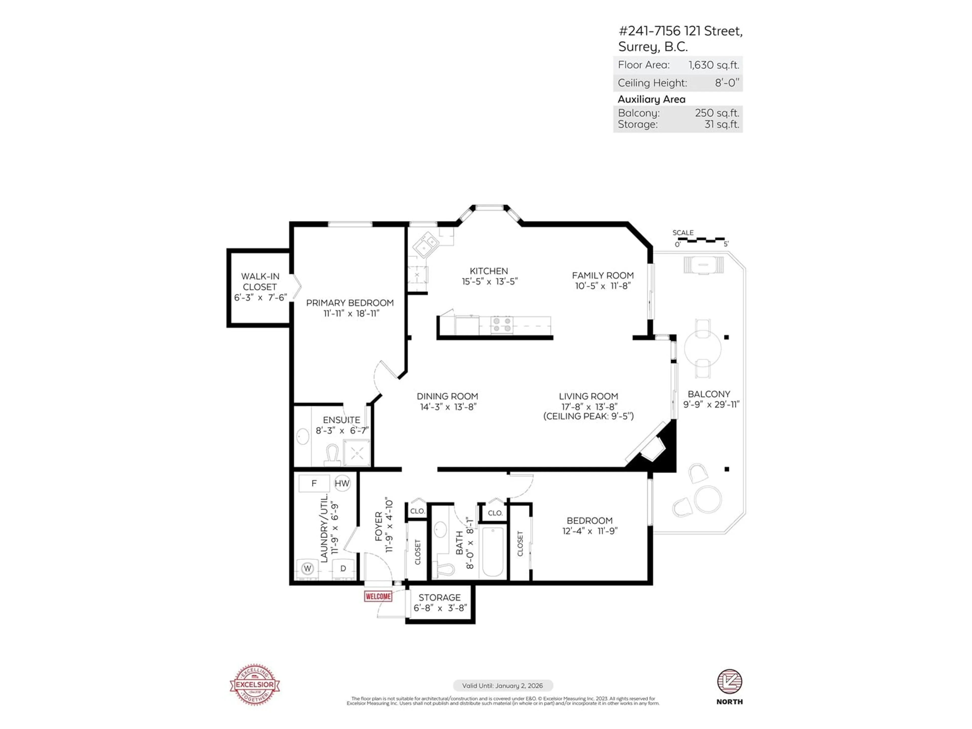 Floor plan for 241 - 7156 121, Surrey British Columbia V3W0J6