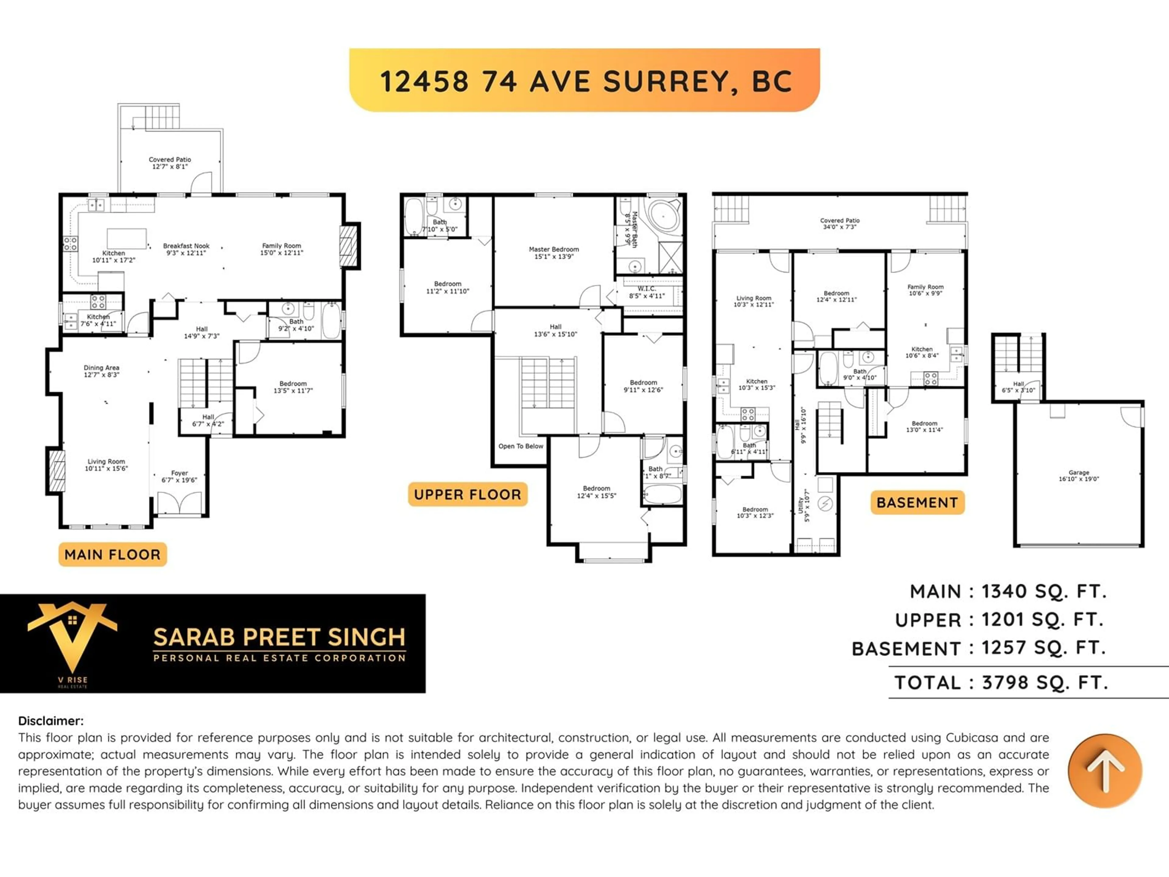 Floor plan for 12458 74, Surrey British Columbia V3W1P2