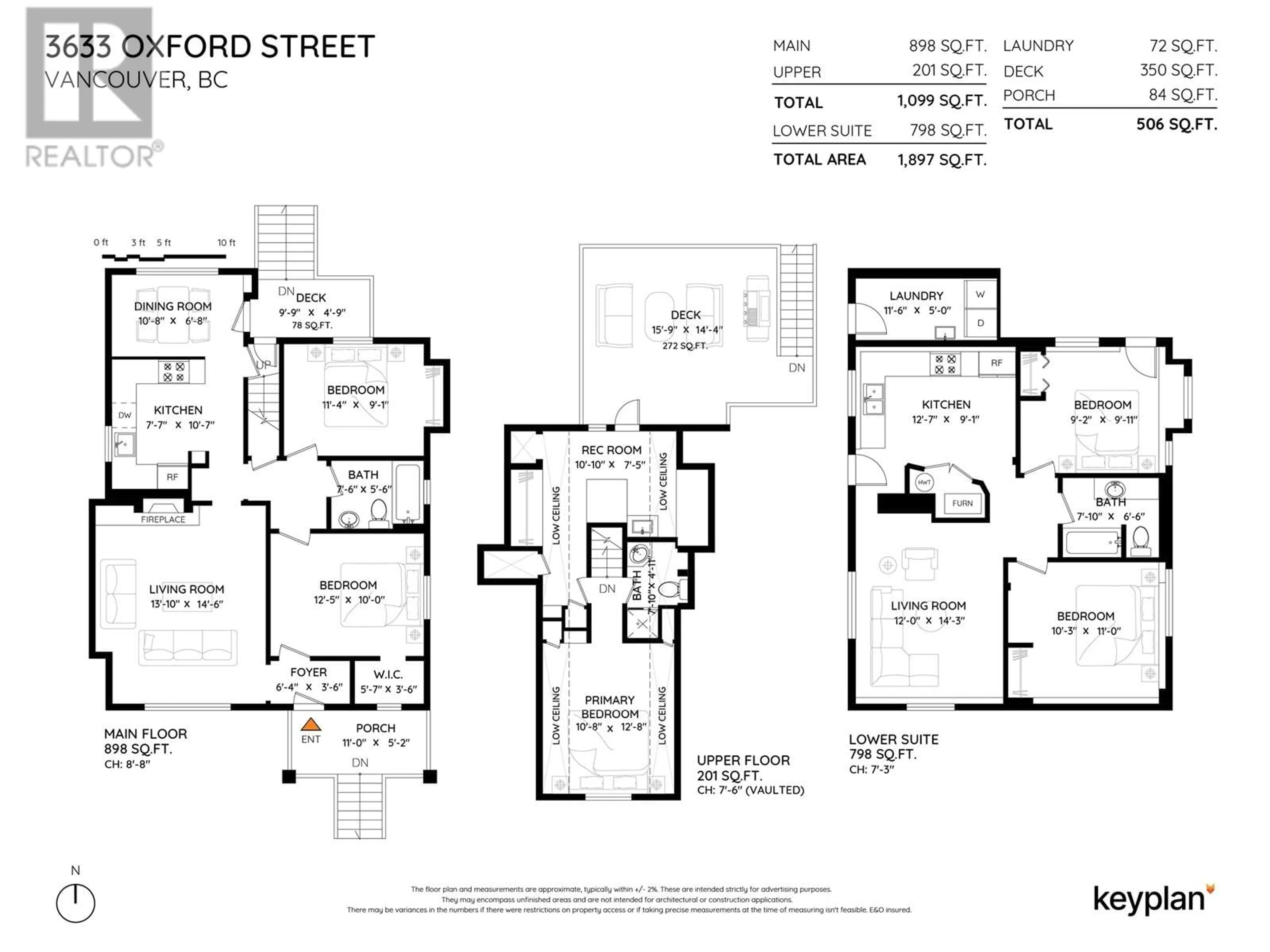 Floor plan for 3633 OXFORD STREET, Vancouver British Columbia V5K1P4