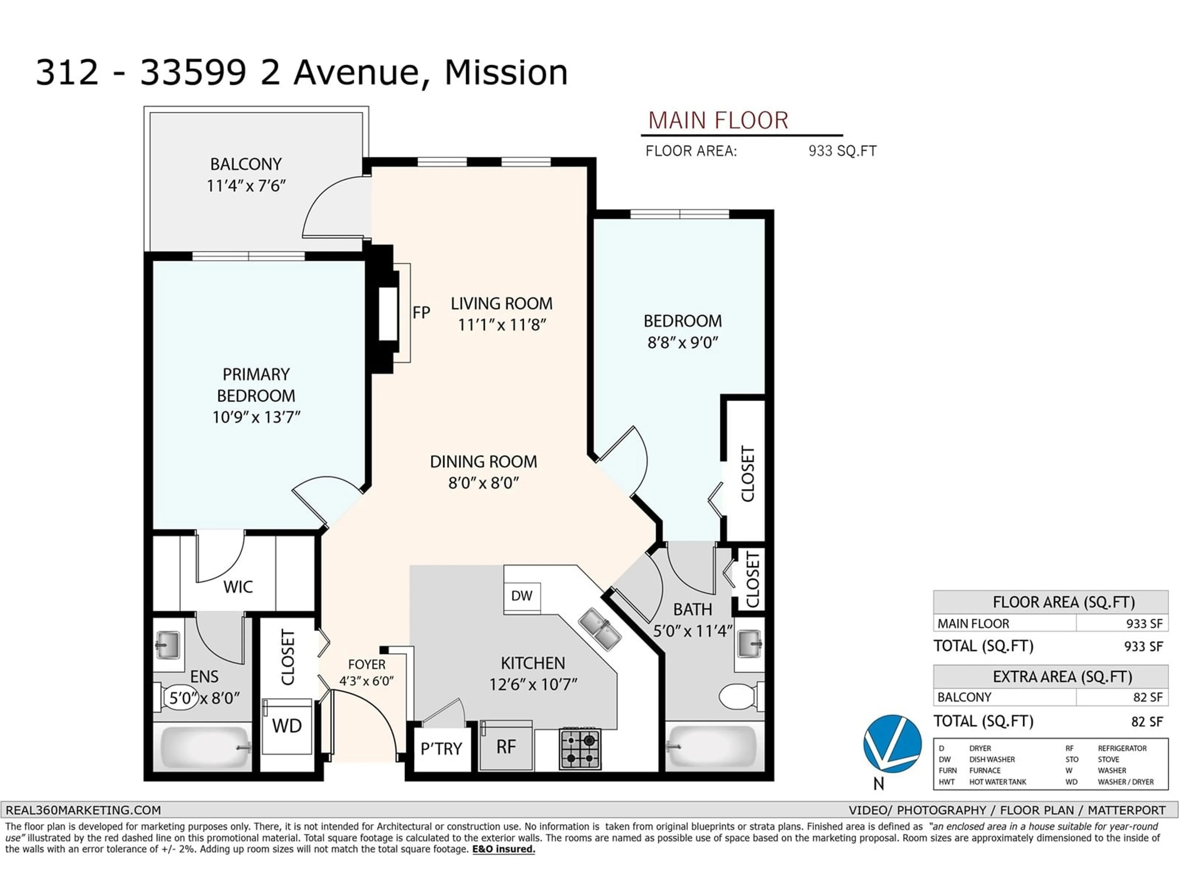 Floor plan for 312 - 33599 2ND, Mission British Columbia V2V6J3