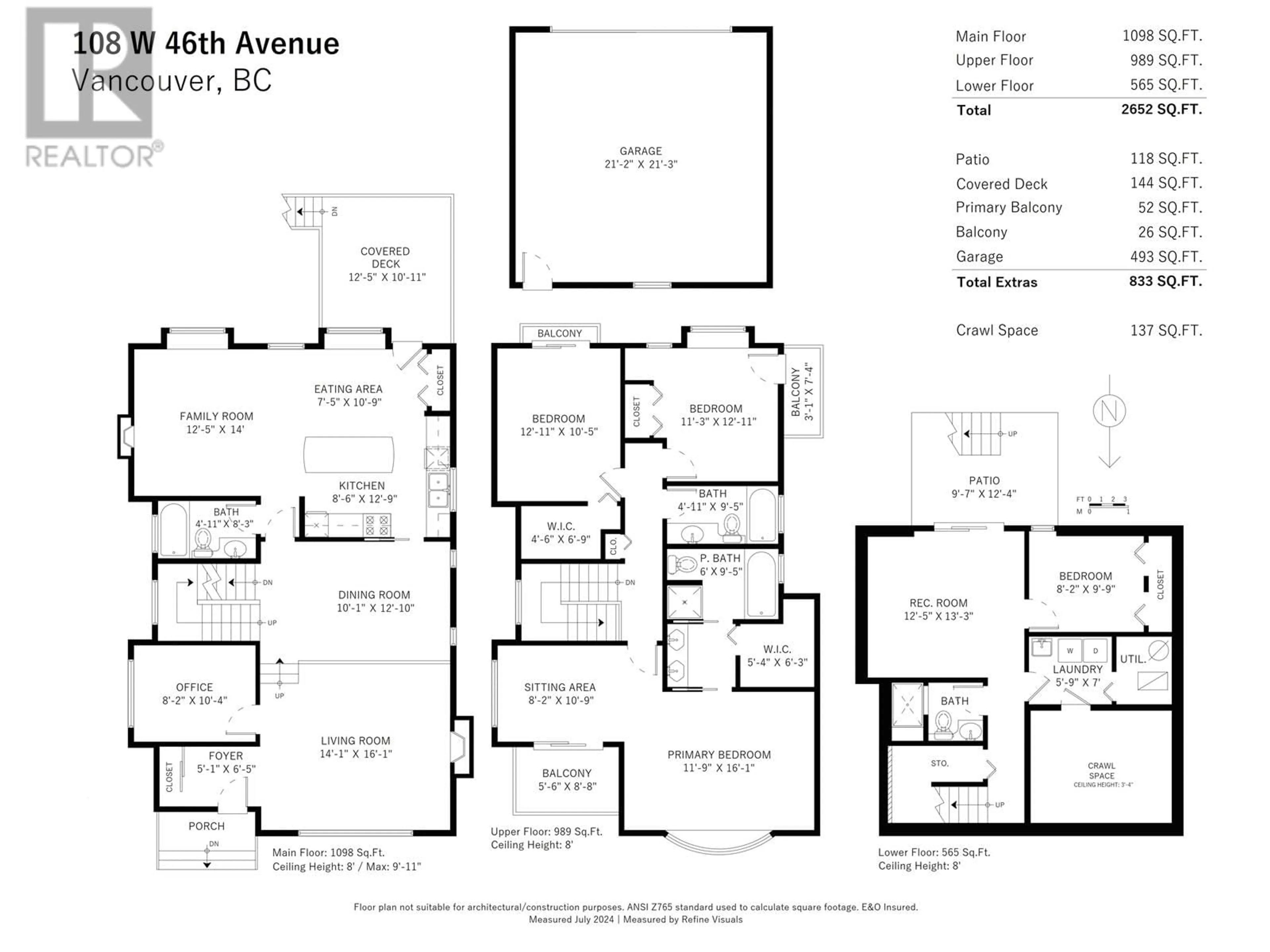 Floor plan for 108 46 AVENUE, Vancouver British Columbia V5Y2W9