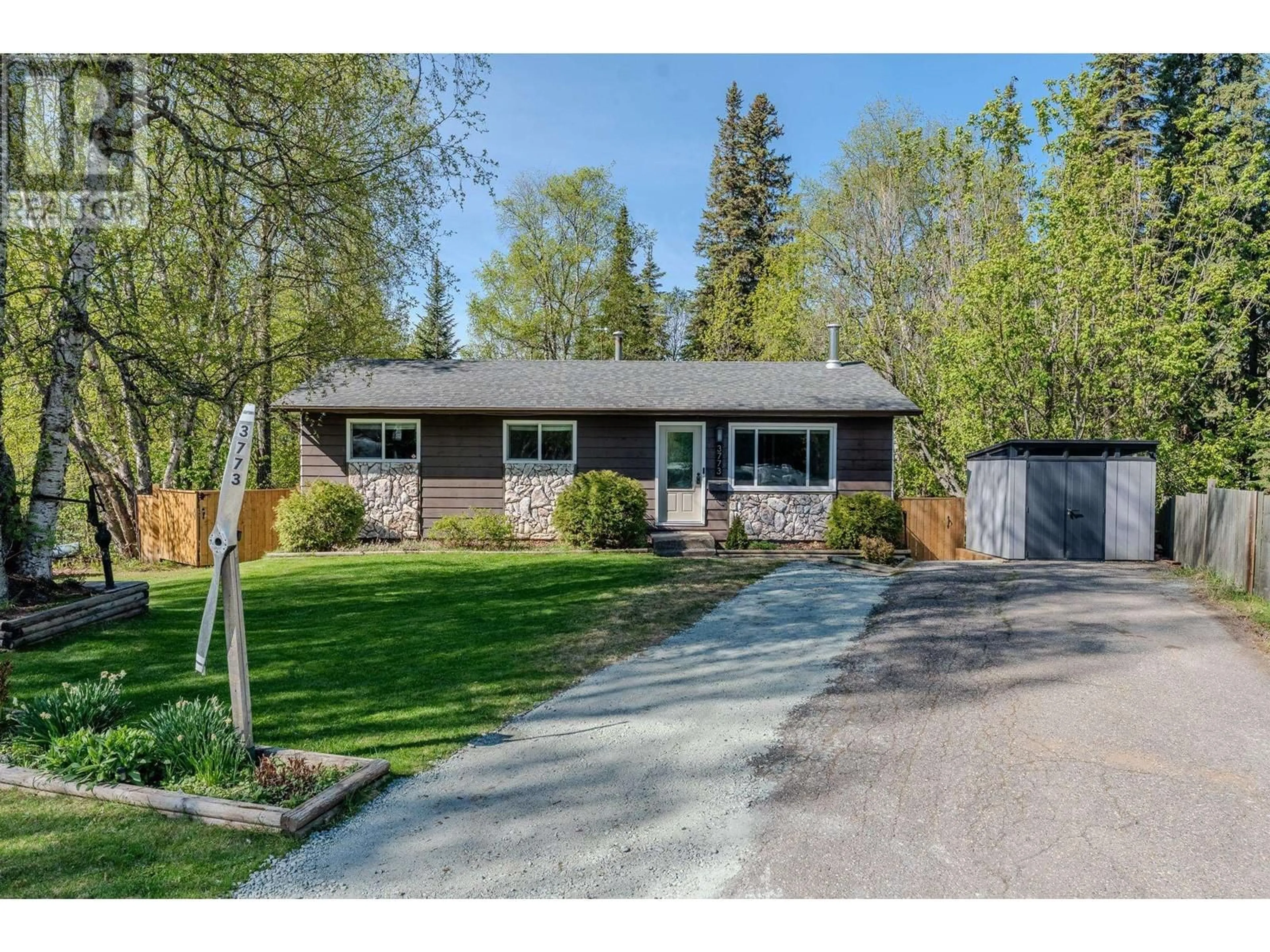 Home with vinyl exterior material, street for 3773 HAZEL DRIVE, Prince George British Columbia V2K1X8
