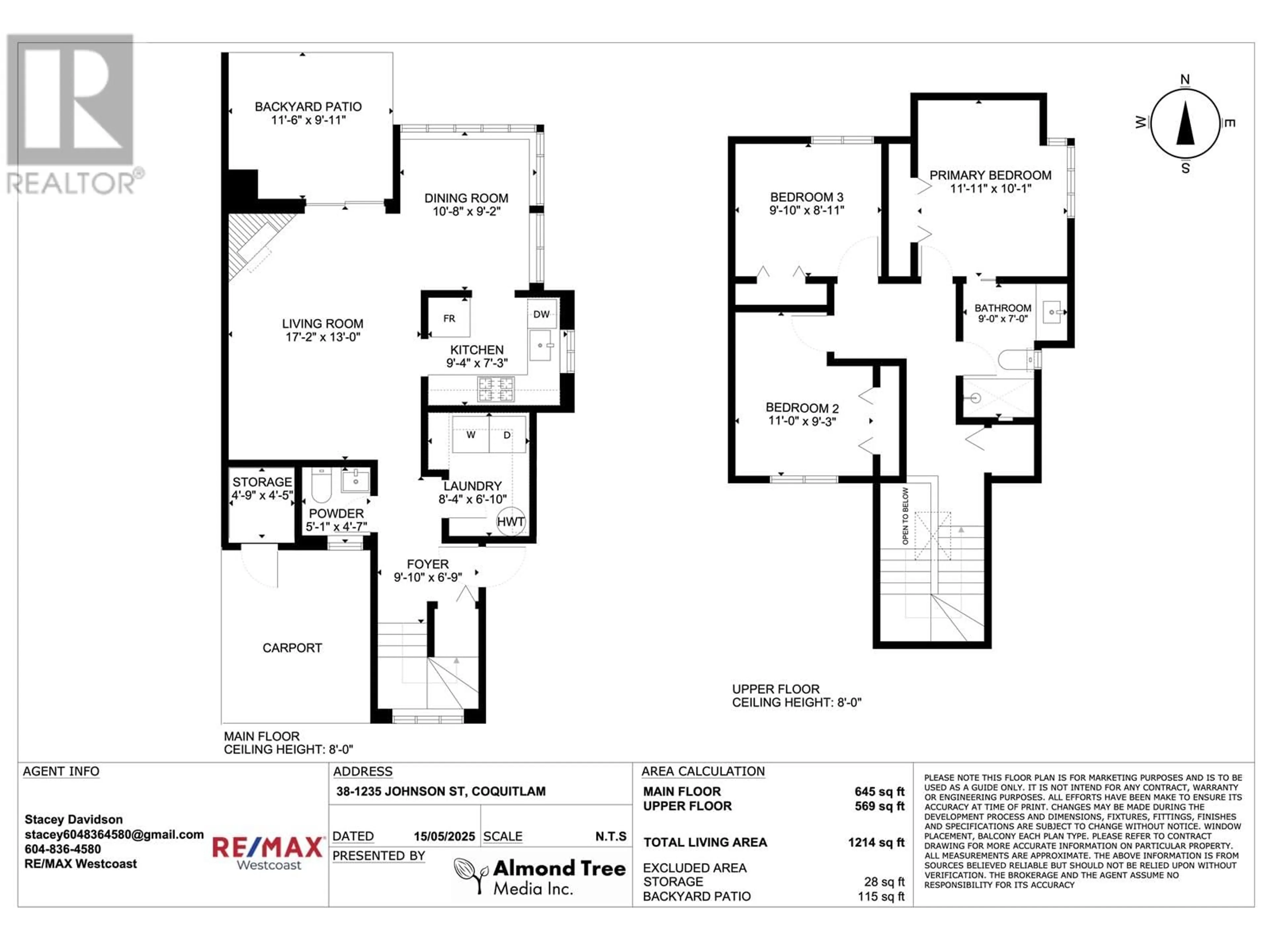 Floor plan for 38 - 1235 JOHNSON STREET, Coquitlam British Columbia V3B7E4