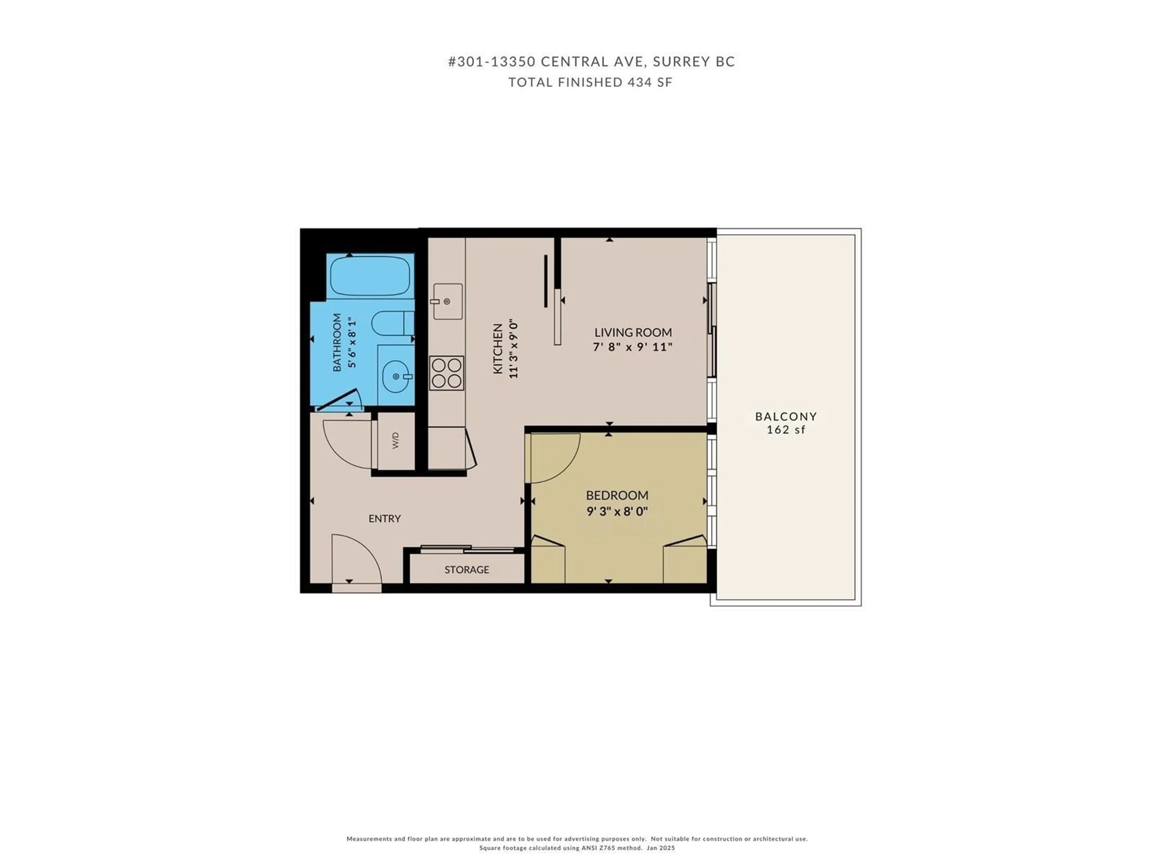 Floor plan for 301 - 13350 CENTRAL, Surrey British Columbia V3T0S1
