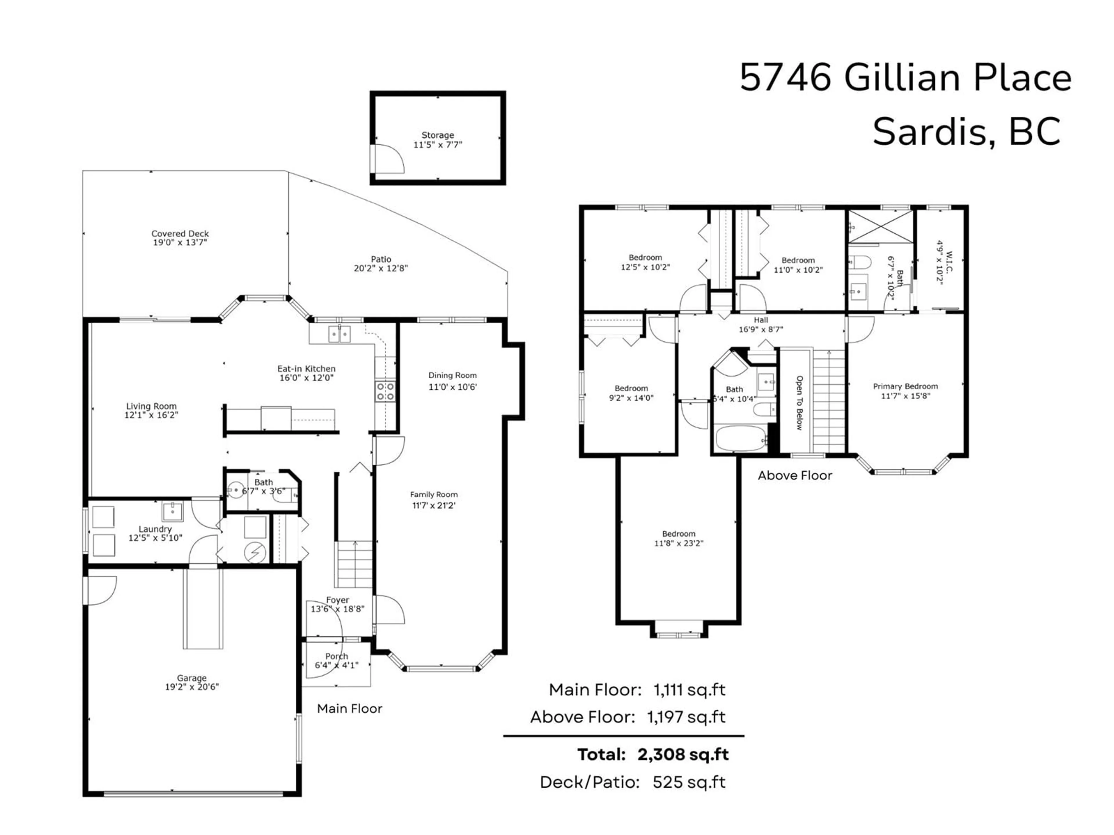 Floor plan for 5746 GILLIAN PLACE, Chilliwack British Columbia V2R3H7