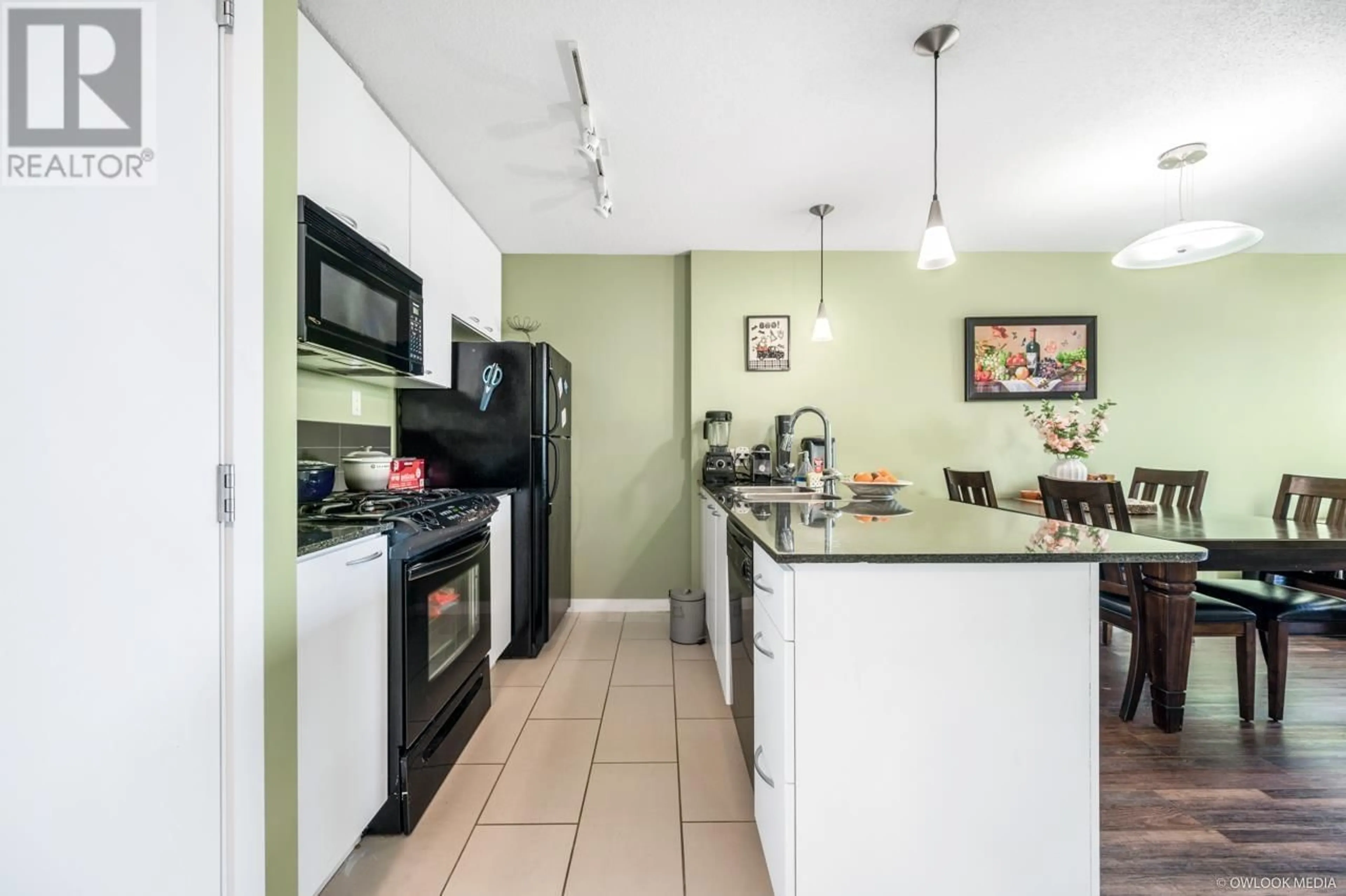 Standard kitchen, ceramic/tile floor for 601 - 7108 COLLIER STREET, Burnaby British Columbia V5E0A1