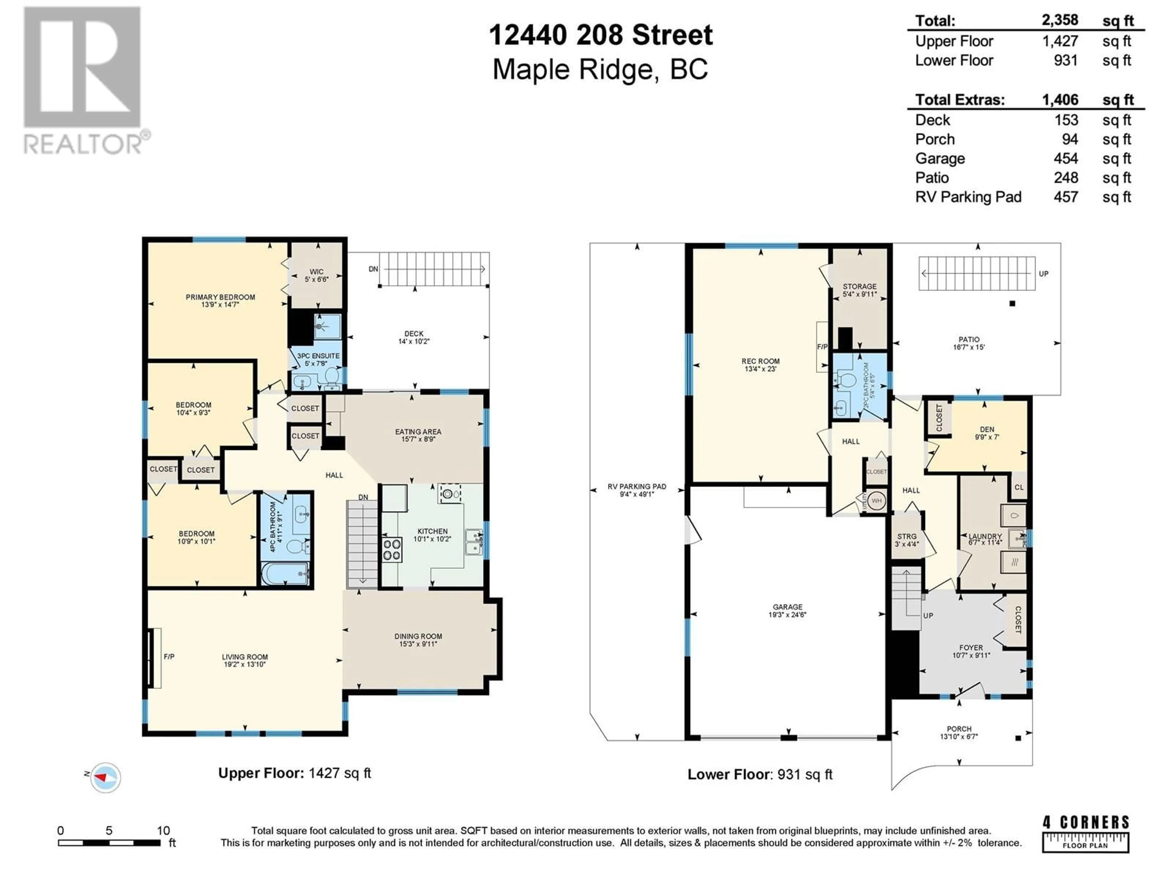 Floor plan for 12440 208 STREET, Maple Ridge British Columbia V2X4X2