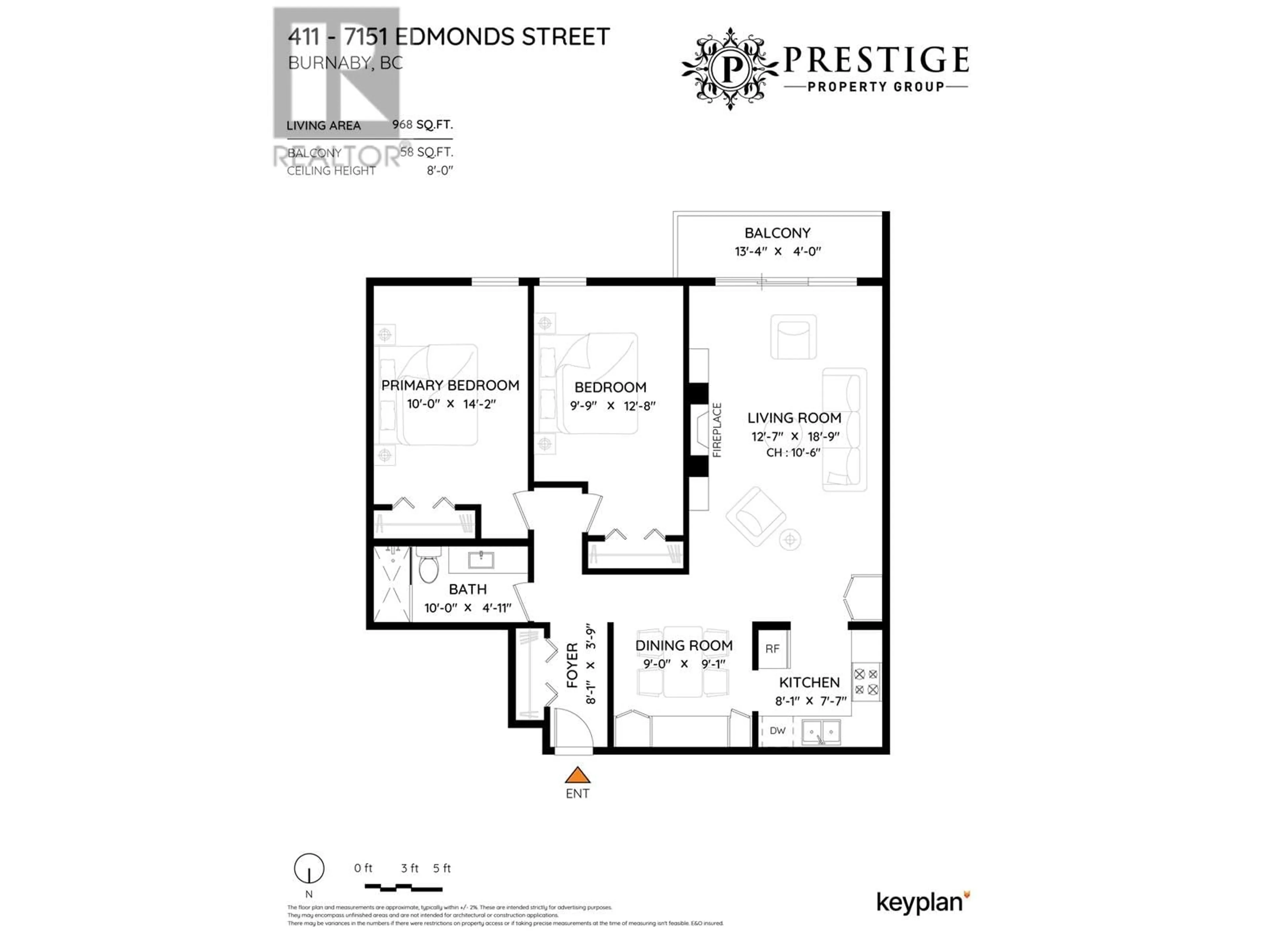 Floor plan for 411 - 7151 EDMONDS STREET, Burnaby British Columbia V3N4N5