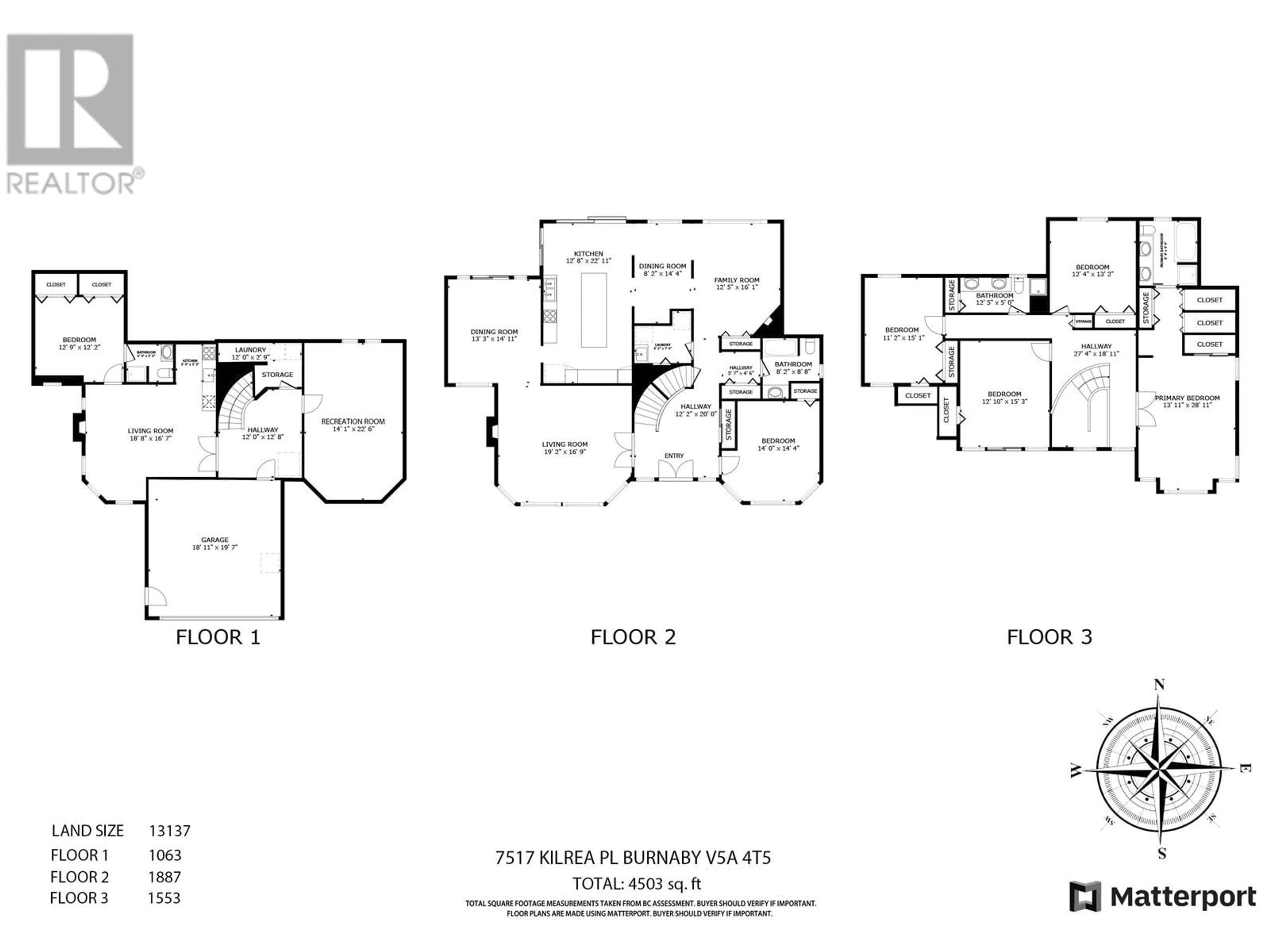 Floor plan for 7517 KILREA PLACE, Burnaby British Columbia V5A4T5