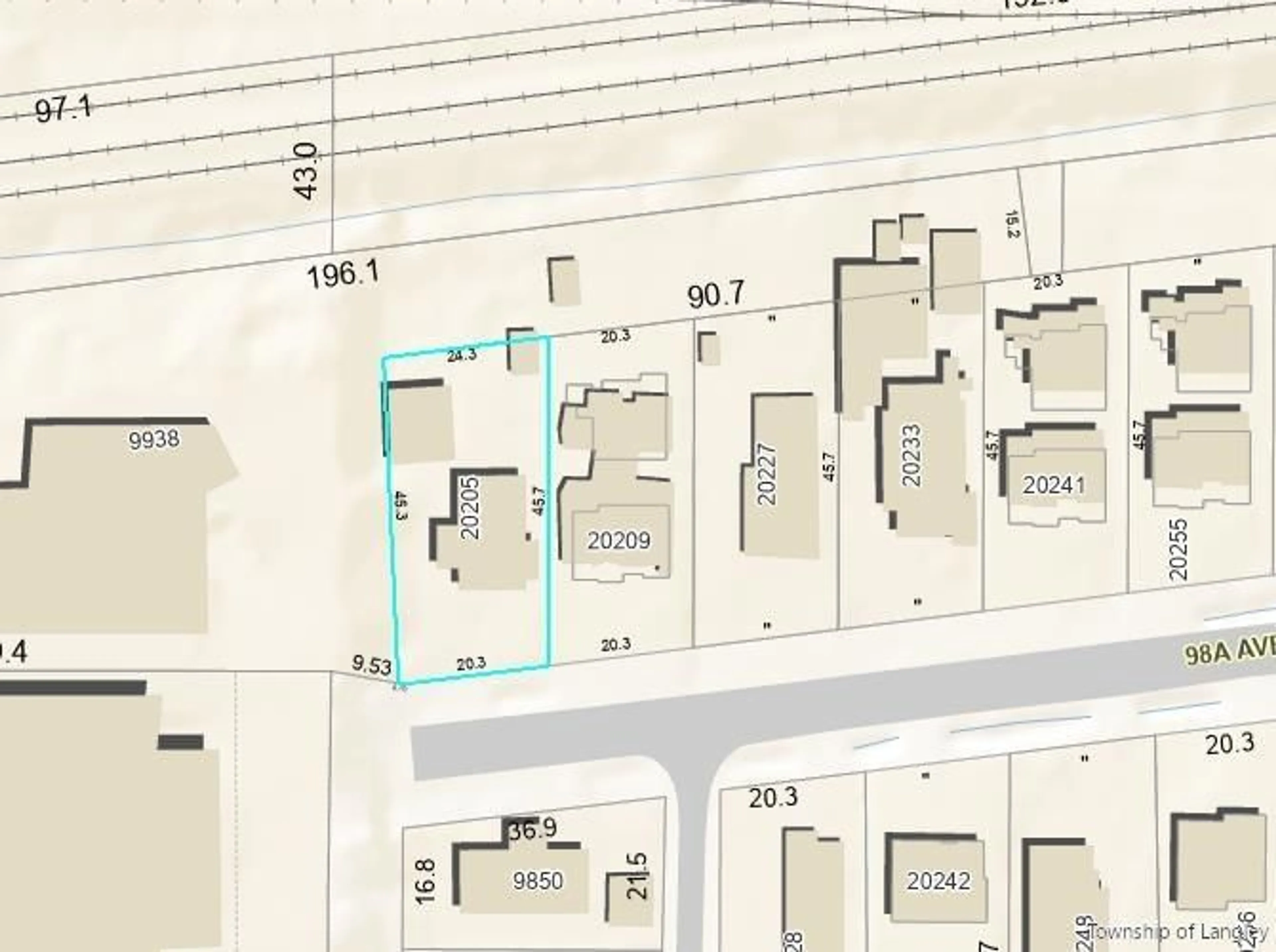 Picture of a map for 20205 98A, Langley British Columbia V1M3E3
