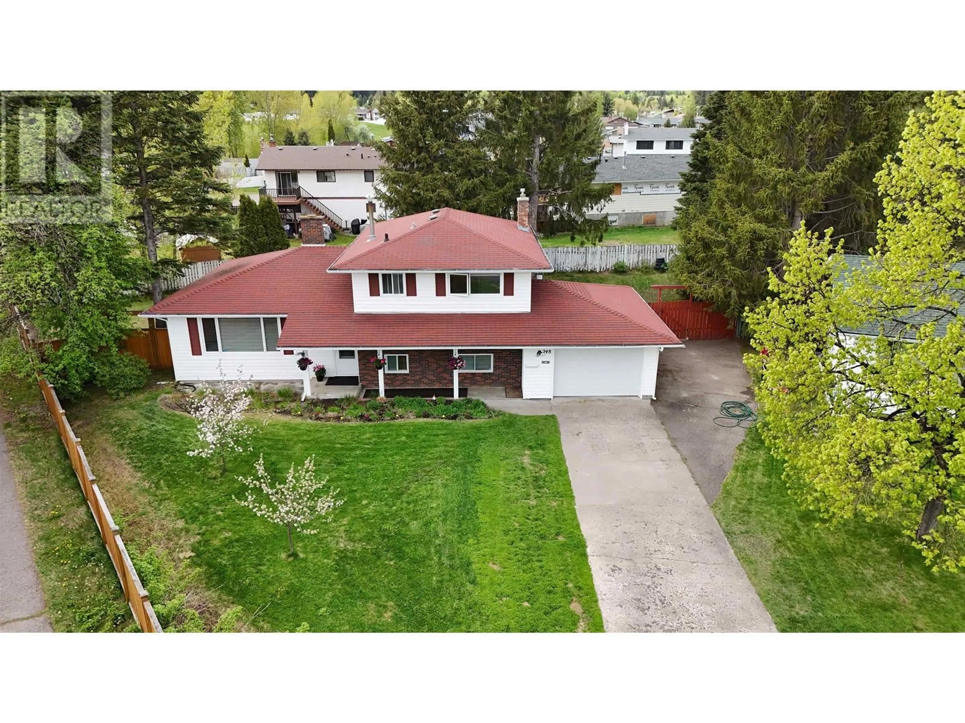 A pic from outside/outdoor area/front of a property/back of a property/a pic from drone, street for 248 CLARK CRESCENT, Prince George British Columbia V2M4W2