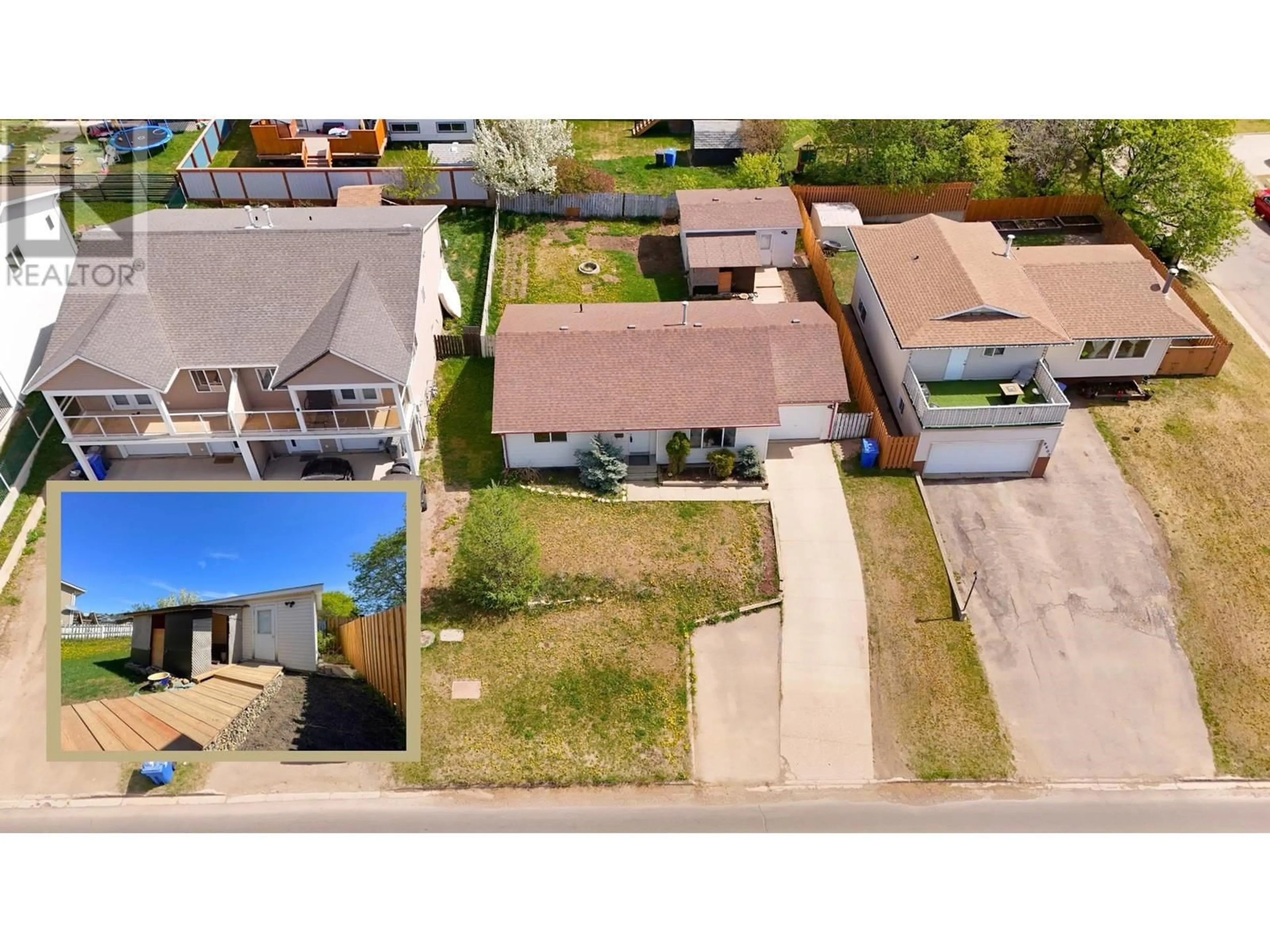 A pic from outside/outdoor area/front of a property/back of a property/a pic from drone, street for 9607 93 STREET, Fort St. John British Columbia V1J5R9