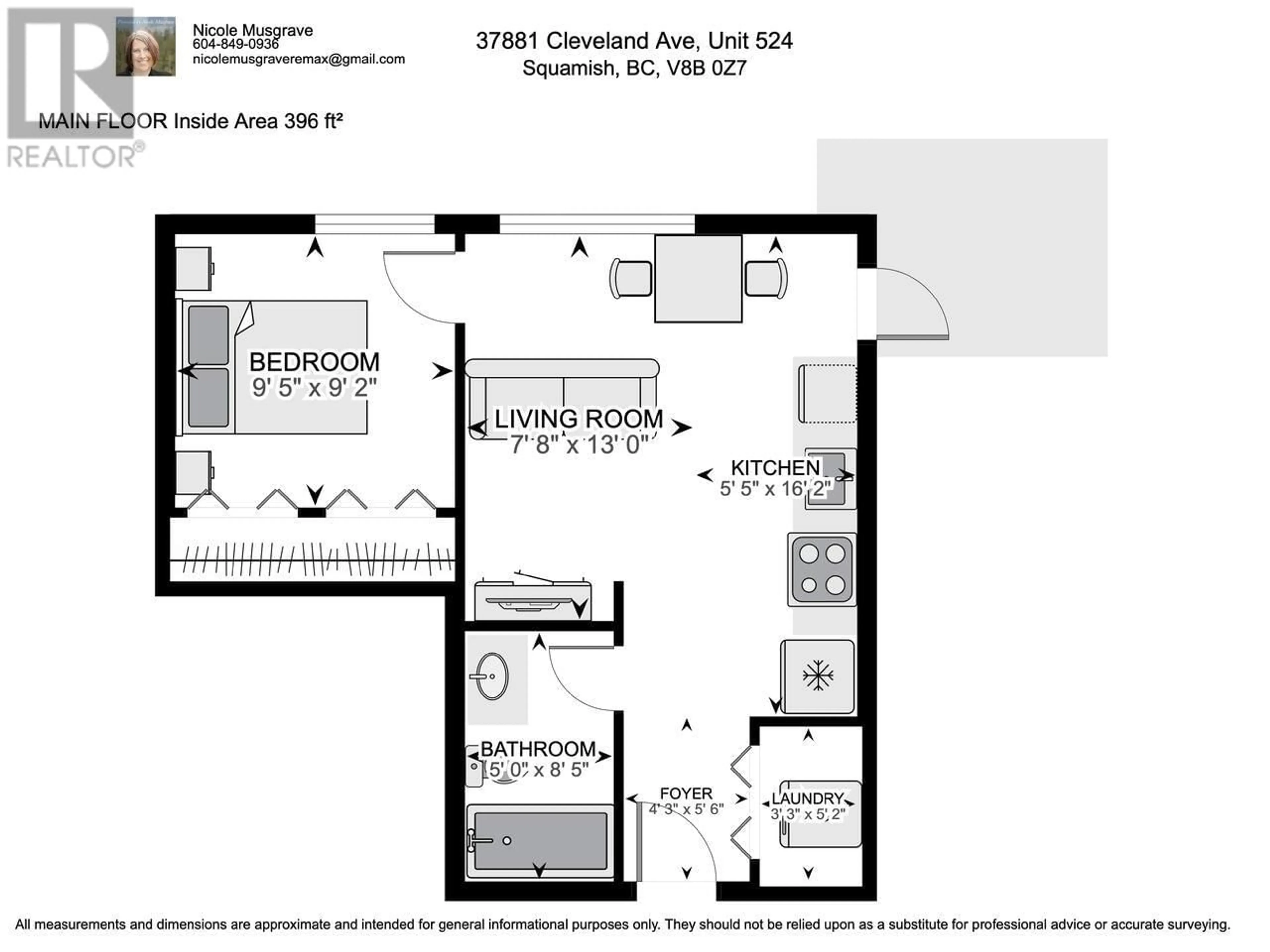 Floor plan for 524 - 37881 CLEVELAND AVENUE, Squamish British Columbia V8B0Z7
