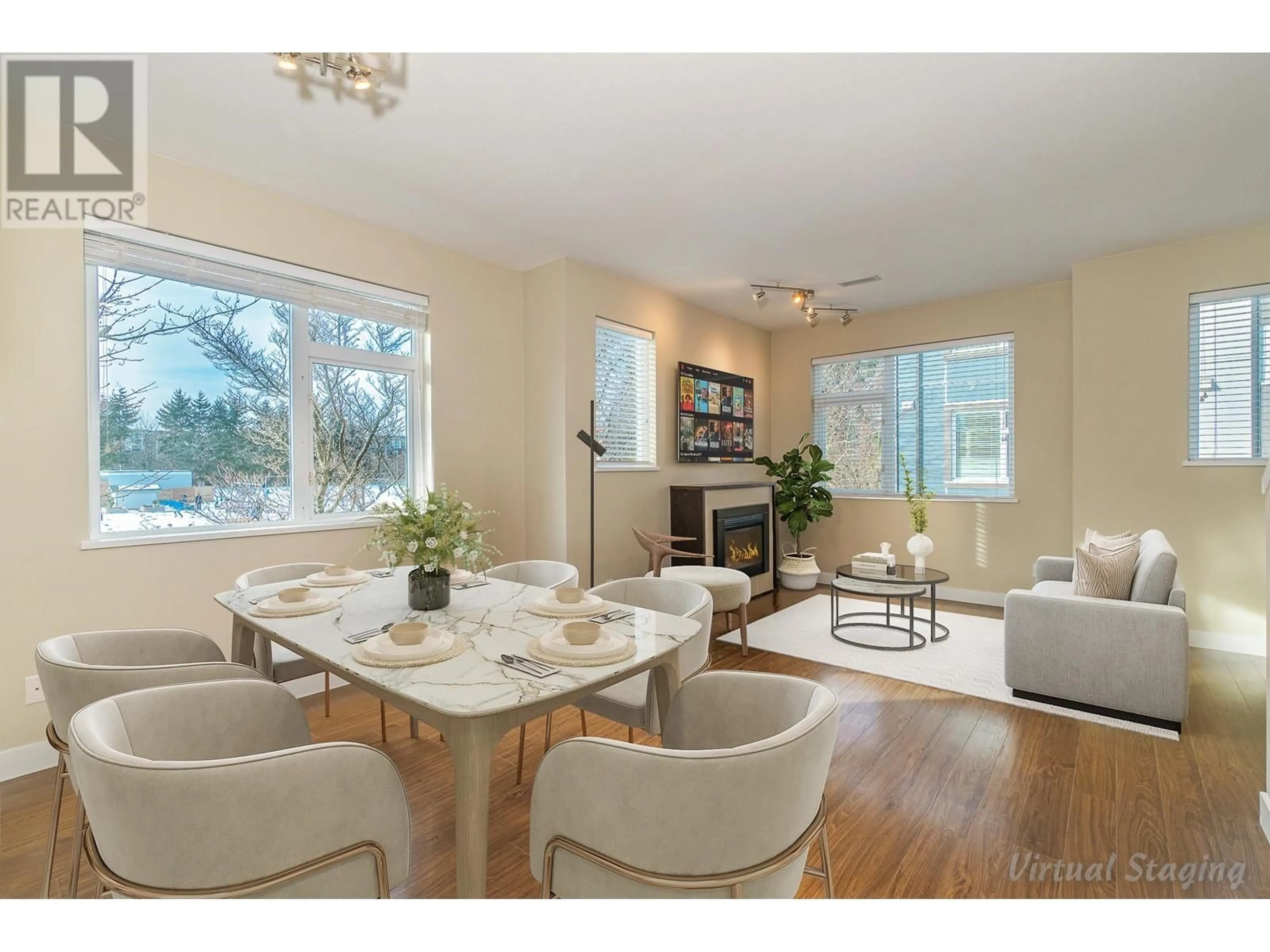 Dining room, wood/laminate floor for 23 - 4099 NO. 4 ROAD, Richmond British Columbia V6X2M2