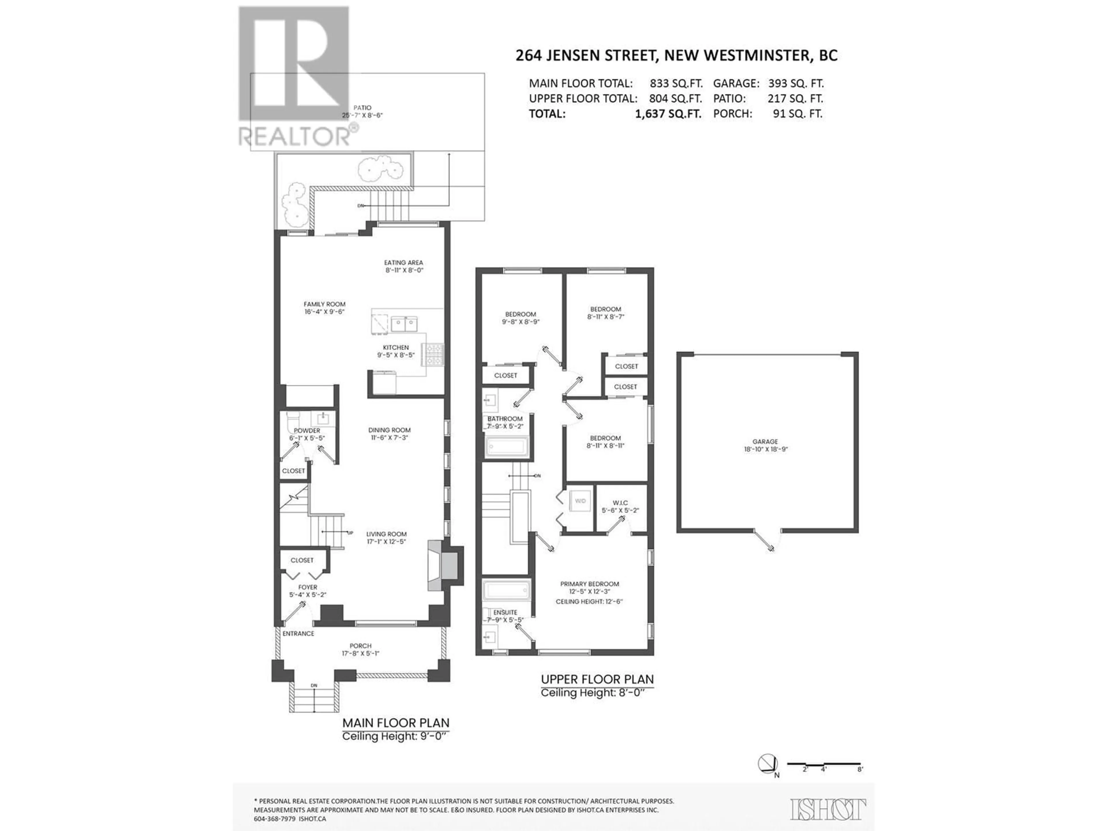 Floor plan for 264 JENSEN STREET, New Westminster British Columbia V3M0E7