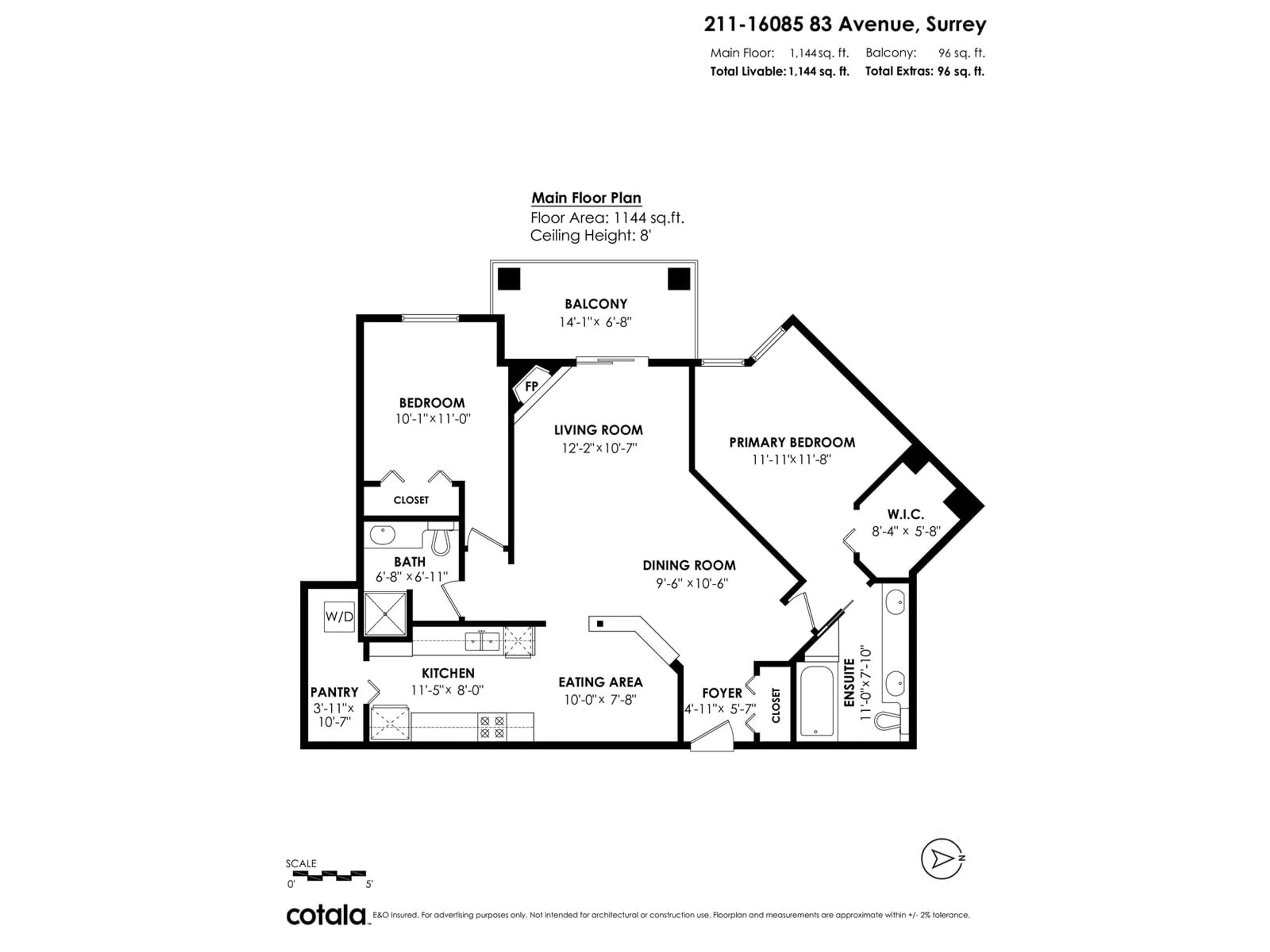 Floor plan for 211 - 16085 83RD, Surrey British Columbia V4N0N2