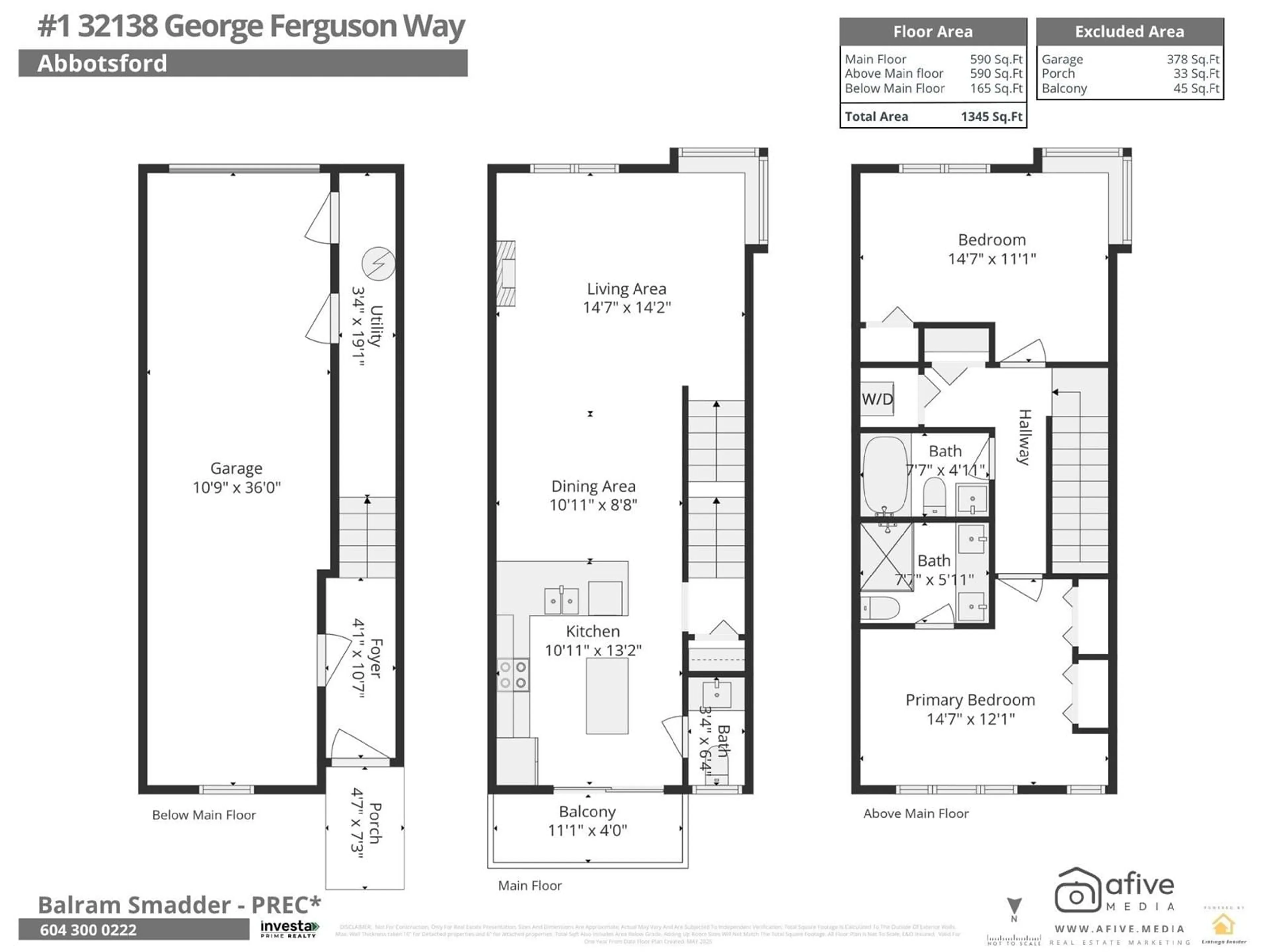 Floor plan for 1 - 32138 GEORGE FERGUSON, Abbotsford British Columbia V2T0G8
