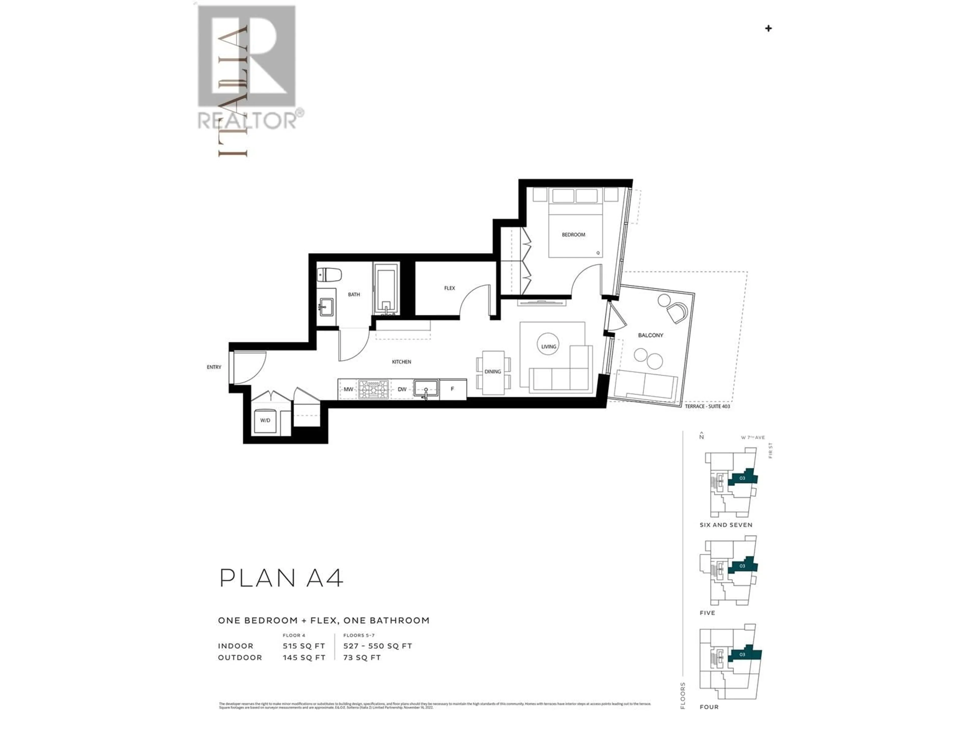 Floor plan for 503 - 2323 FIR STREET, Vancouver British Columbia V6J5J9