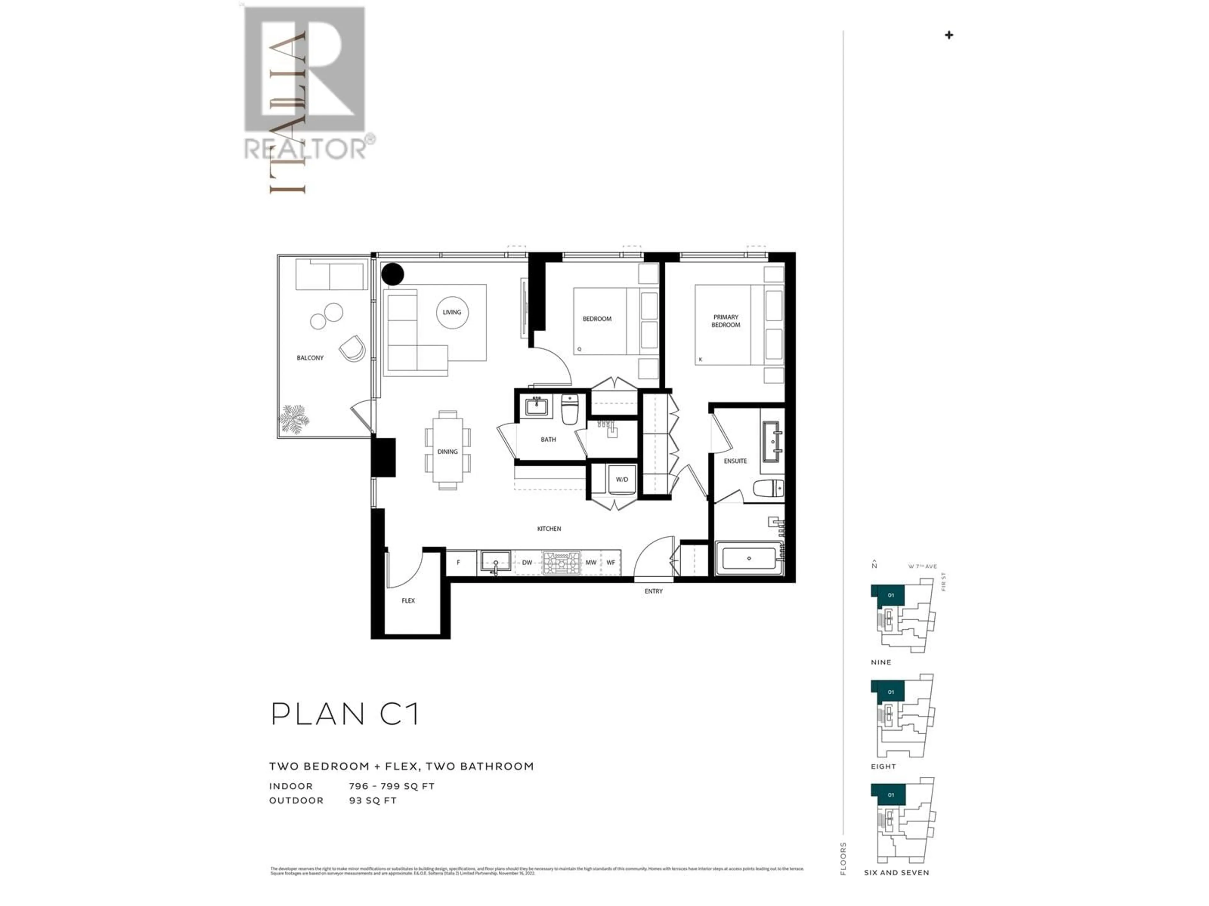 Floor plan for 601 - 2323 FIR STREET, Vancouver British Columbia V6J5J9