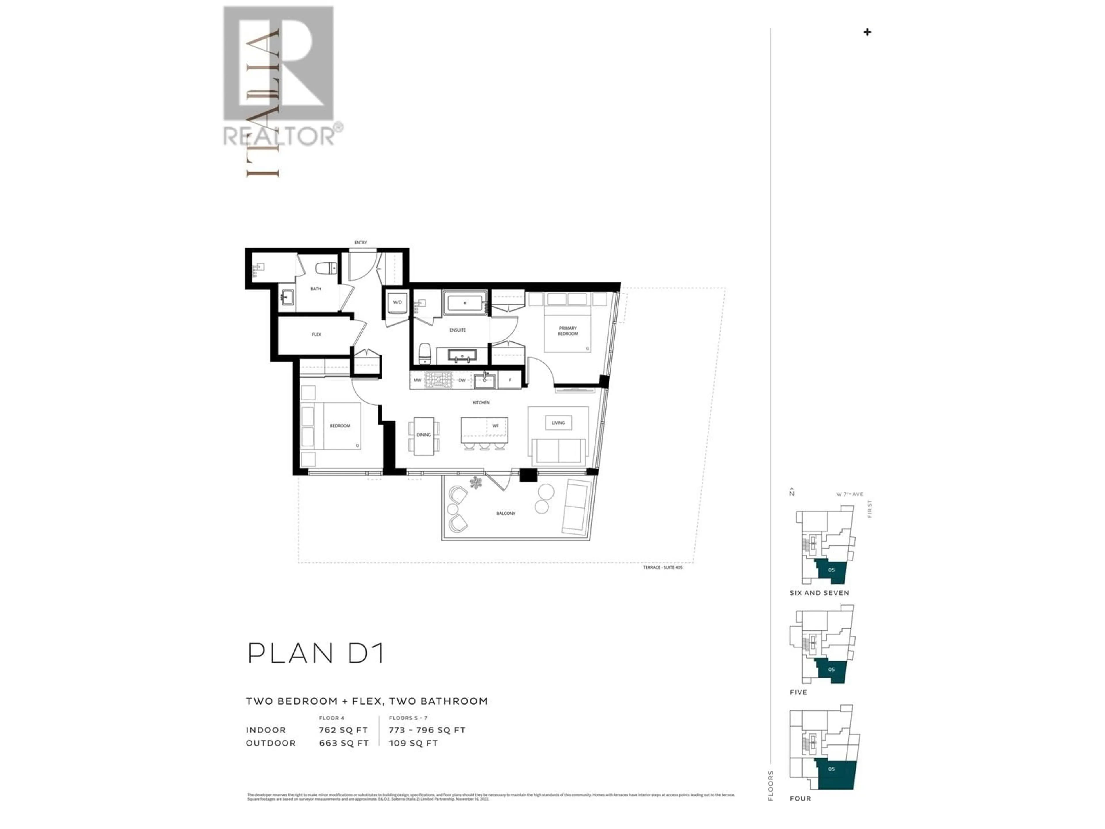 Floor plan for 705 - 2323 FIR STREET, Vancouver British Columbia V6J5J9