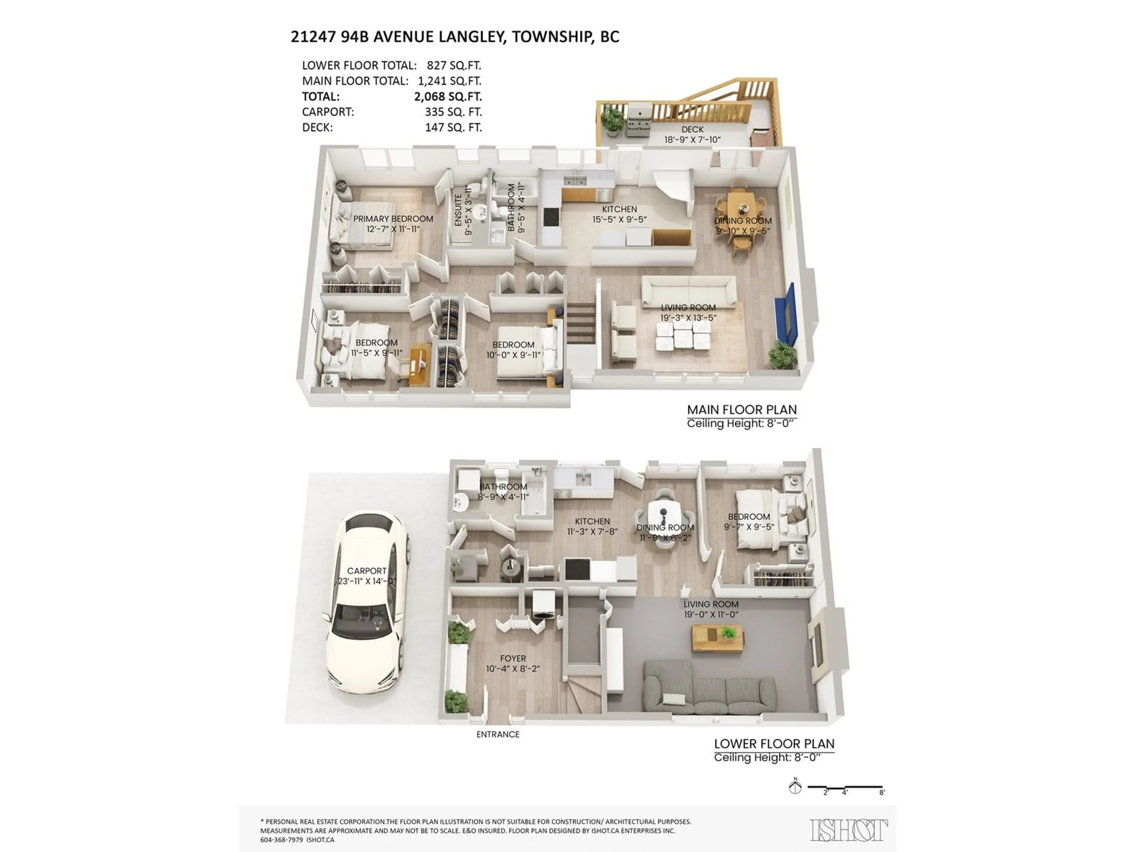 Floor plan for 21247 94B, Langley British Columbia V1M1L8