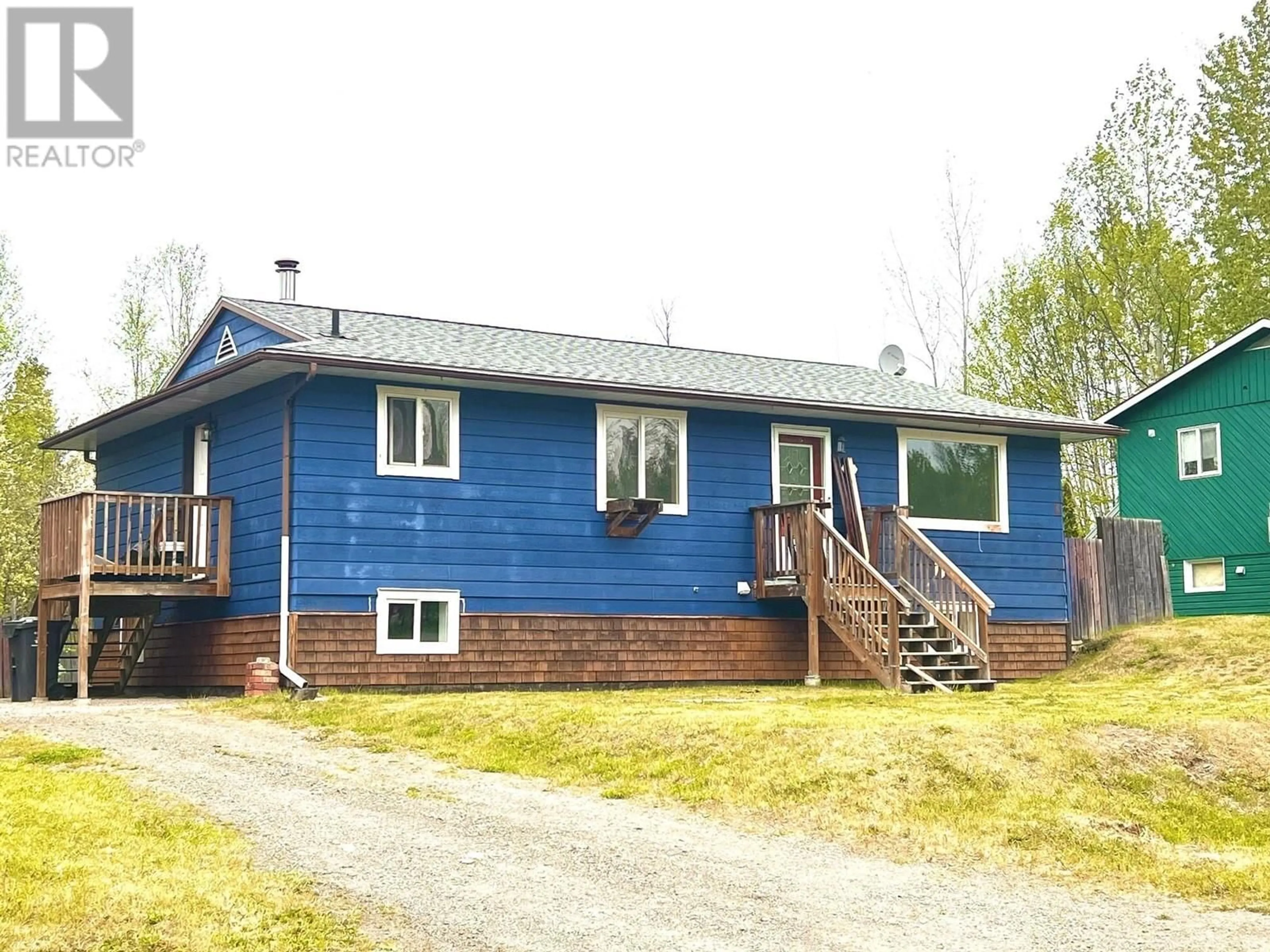 Home with vinyl exterior material, street for 2625 WIGGINS WAY, Hazelton British Columbia V0J1Y1
