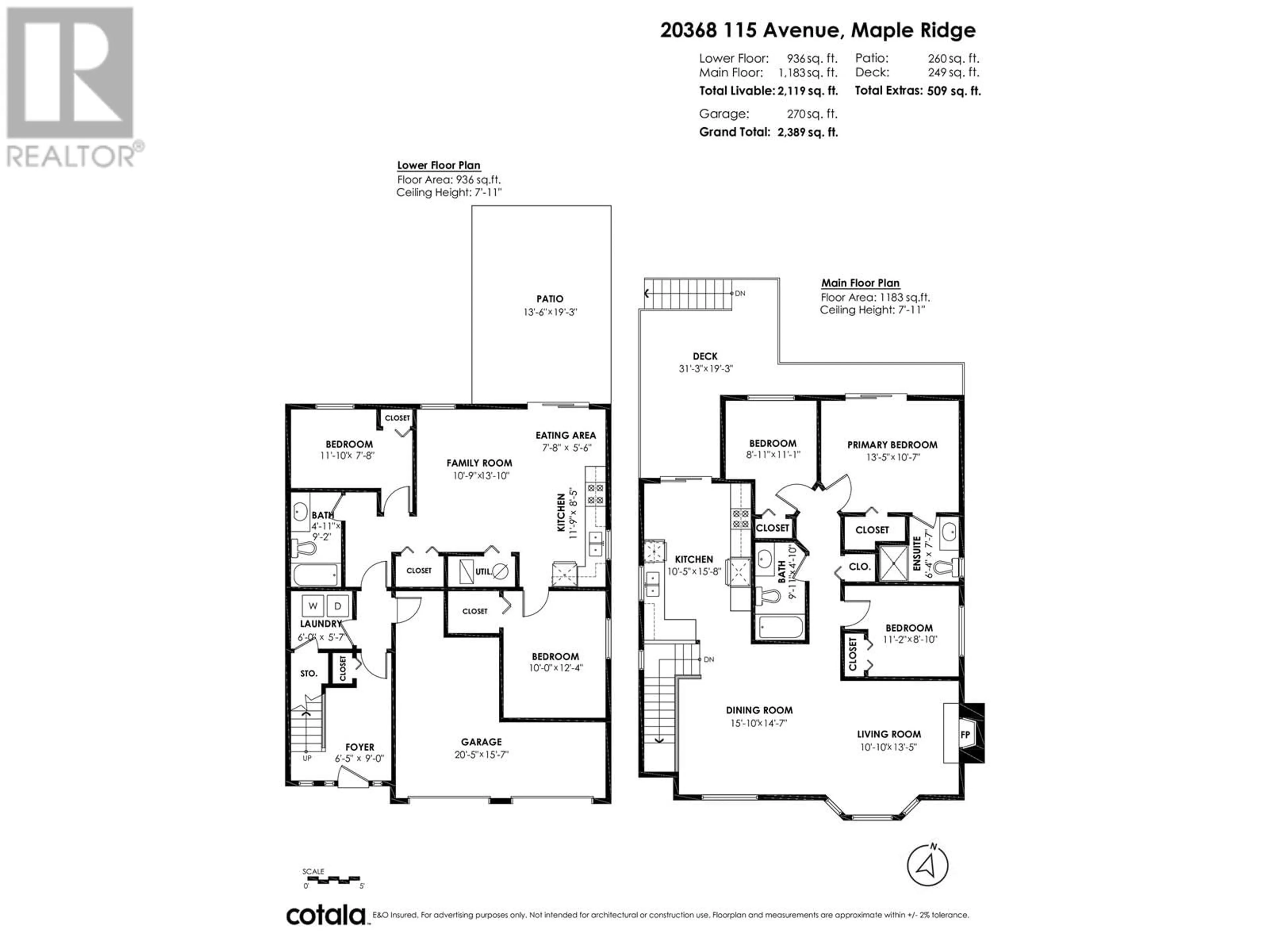 Floor plan for 20368 115 AVENUE, Maple Ridge British Columbia V2X1M3