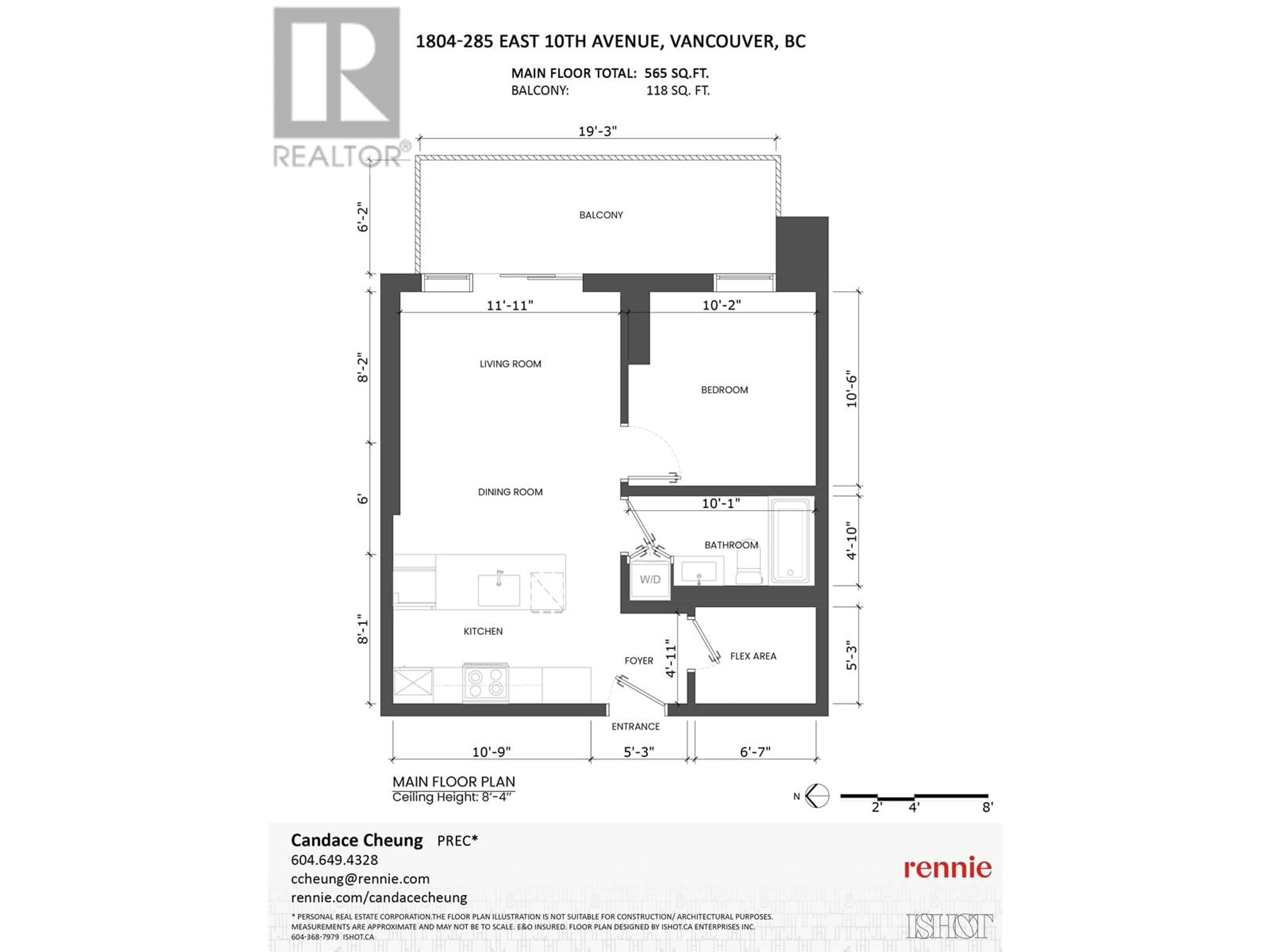 Floor plan for 1804 - 285 10TH AVENUE, Vancouver British Columbia V5T0H6