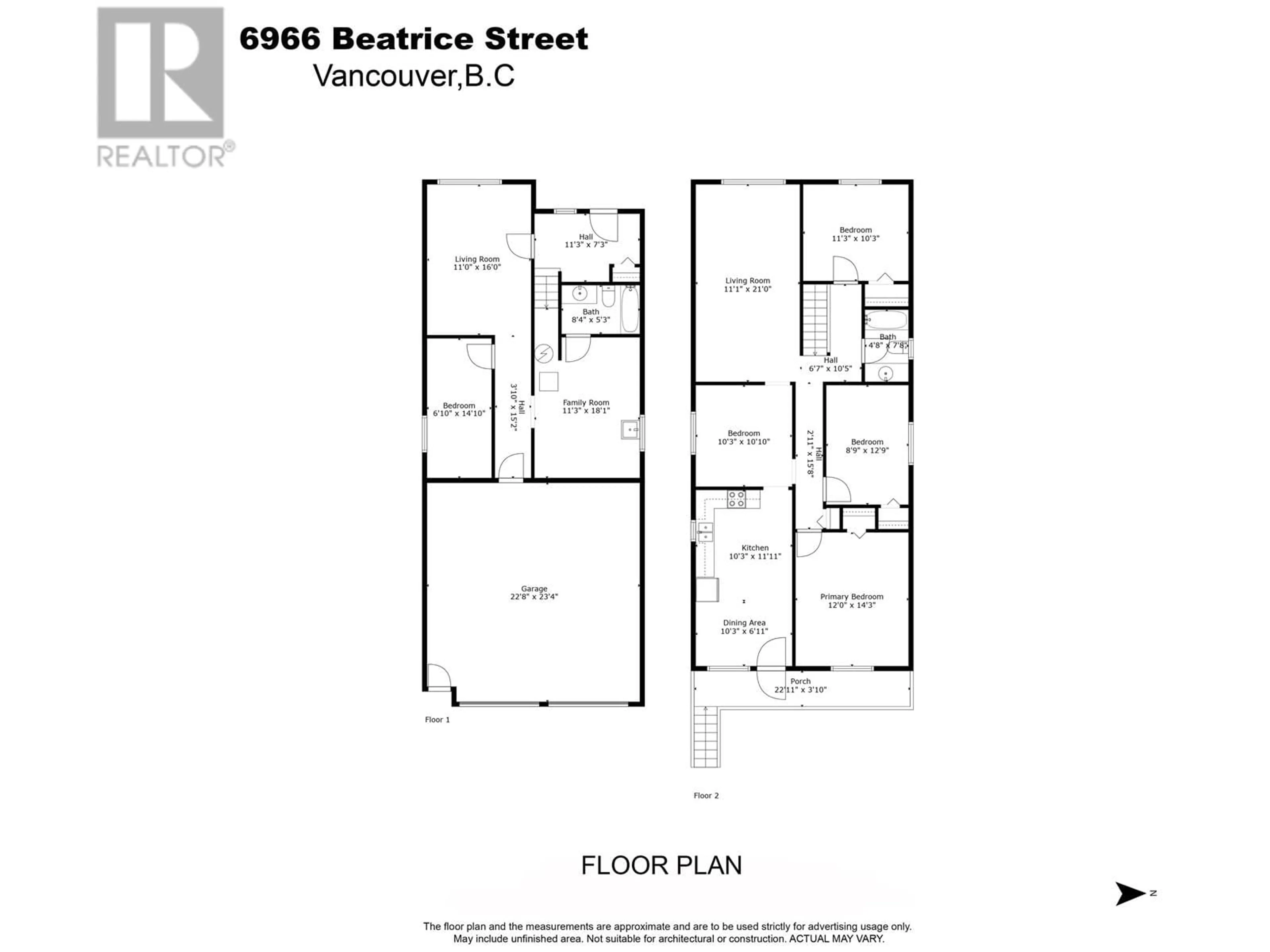 Floor plan for 6966 BEATRICE STREET, Vancouver British Columbia V5P3R7