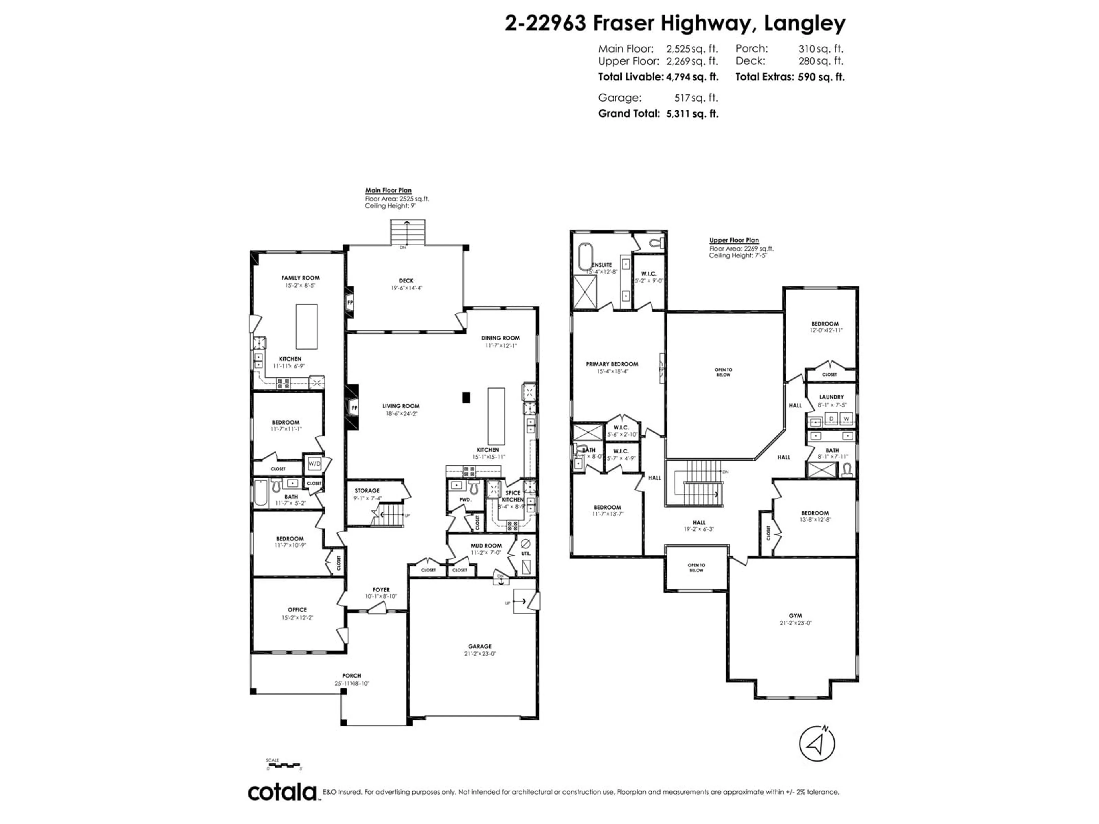 Floor plan for 2 - 22963 FRASER, Langley British Columbia V2Z2T3