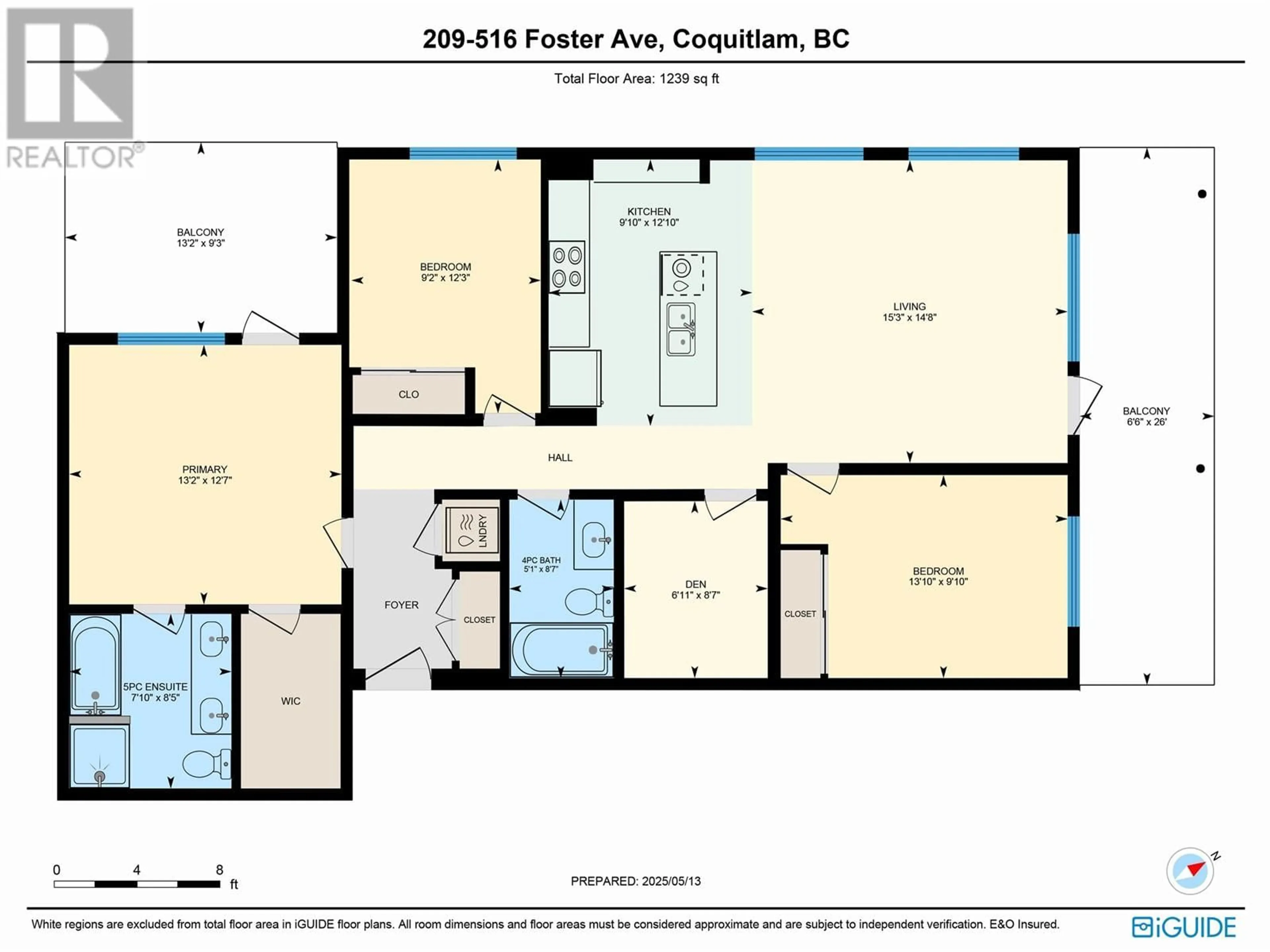 Floor plan for 209 - 516 FOSTER AVENUE, Coquitlam British Columbia V3J0H8