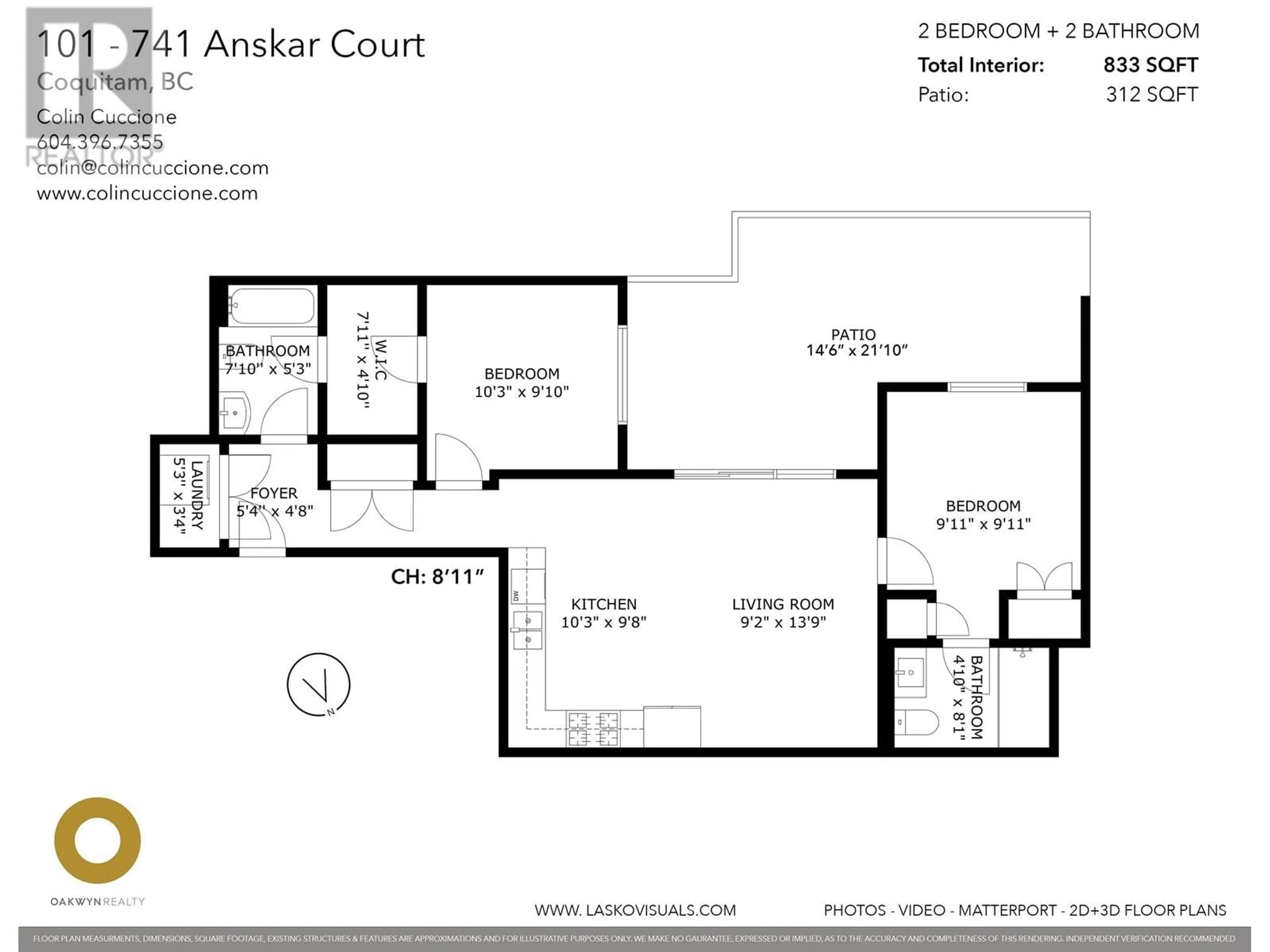 Floor plan for 101 - 741 ANSKAR COURT, Coquitlam British Columbia V3J0N3