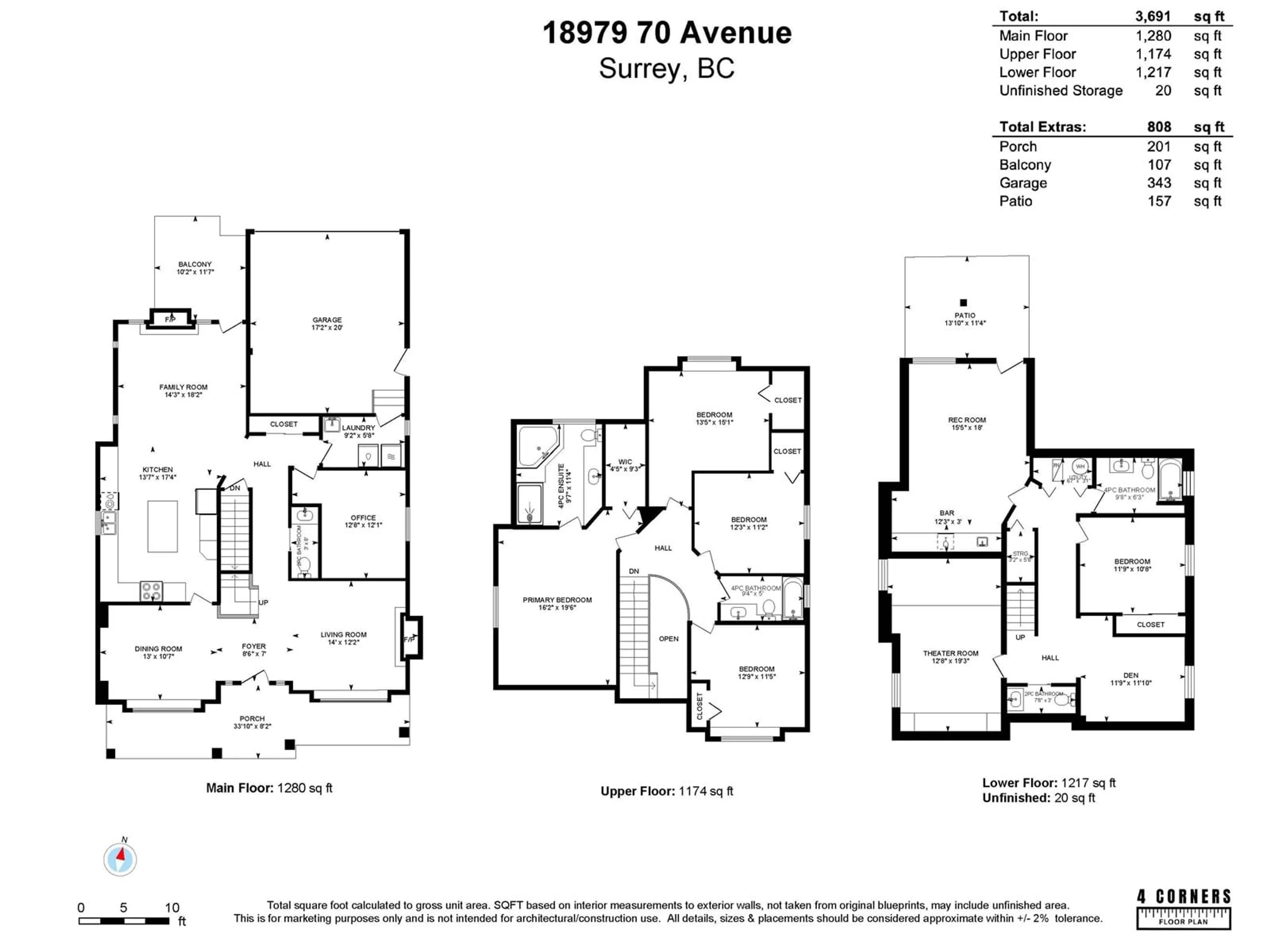 Floor plan for 18979 70, Surrey British Columbia V4N5K4