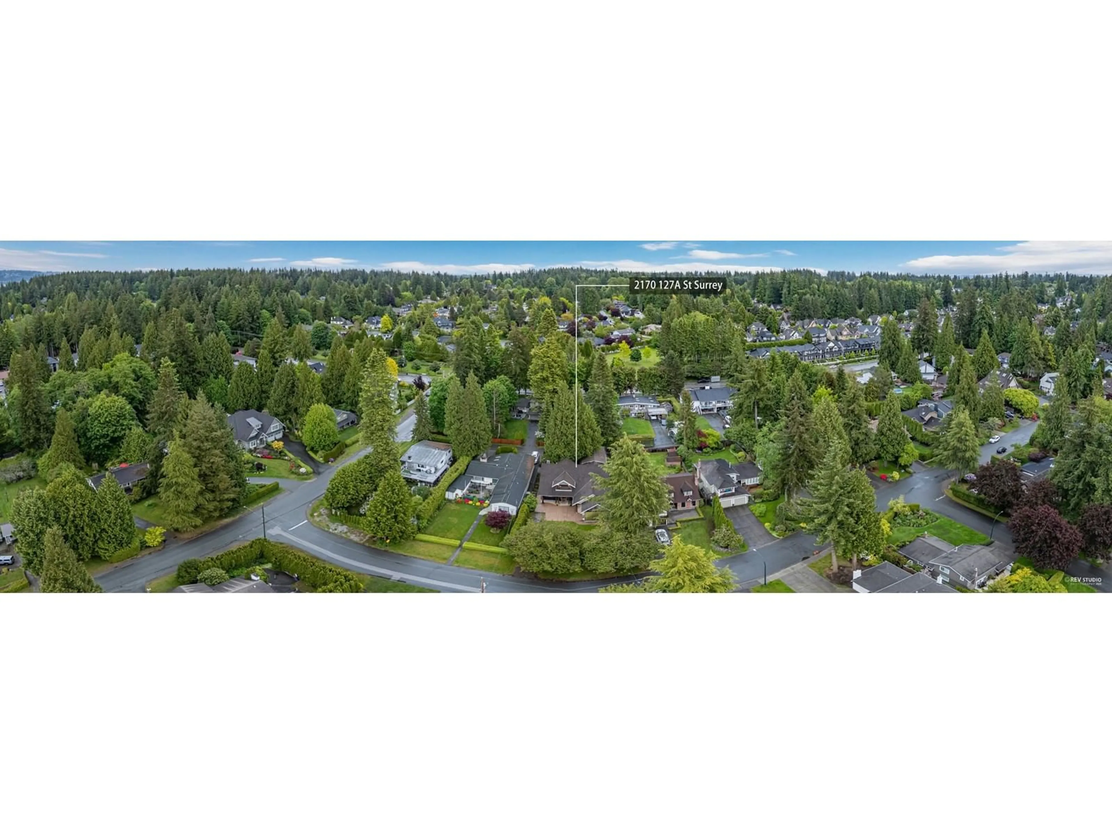 A pic from outside/outdoor area/front of a property/back of a property/a pic from drone, forest/trees view for 2170 127A, Surrey British Columbia V4A3S9
